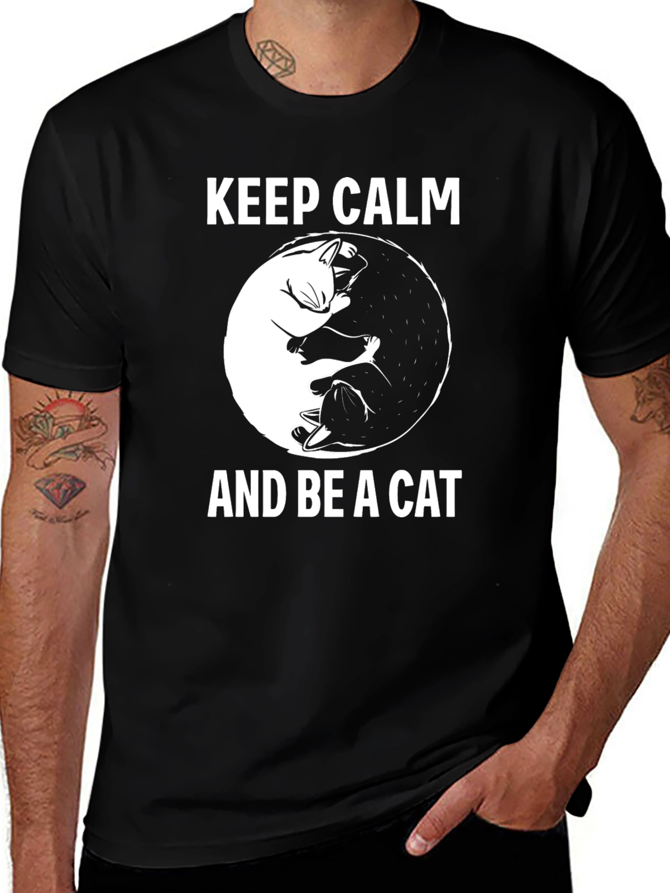 Variant 7 of Keep Calm and Be a Cat Yin Yang T-Shirt