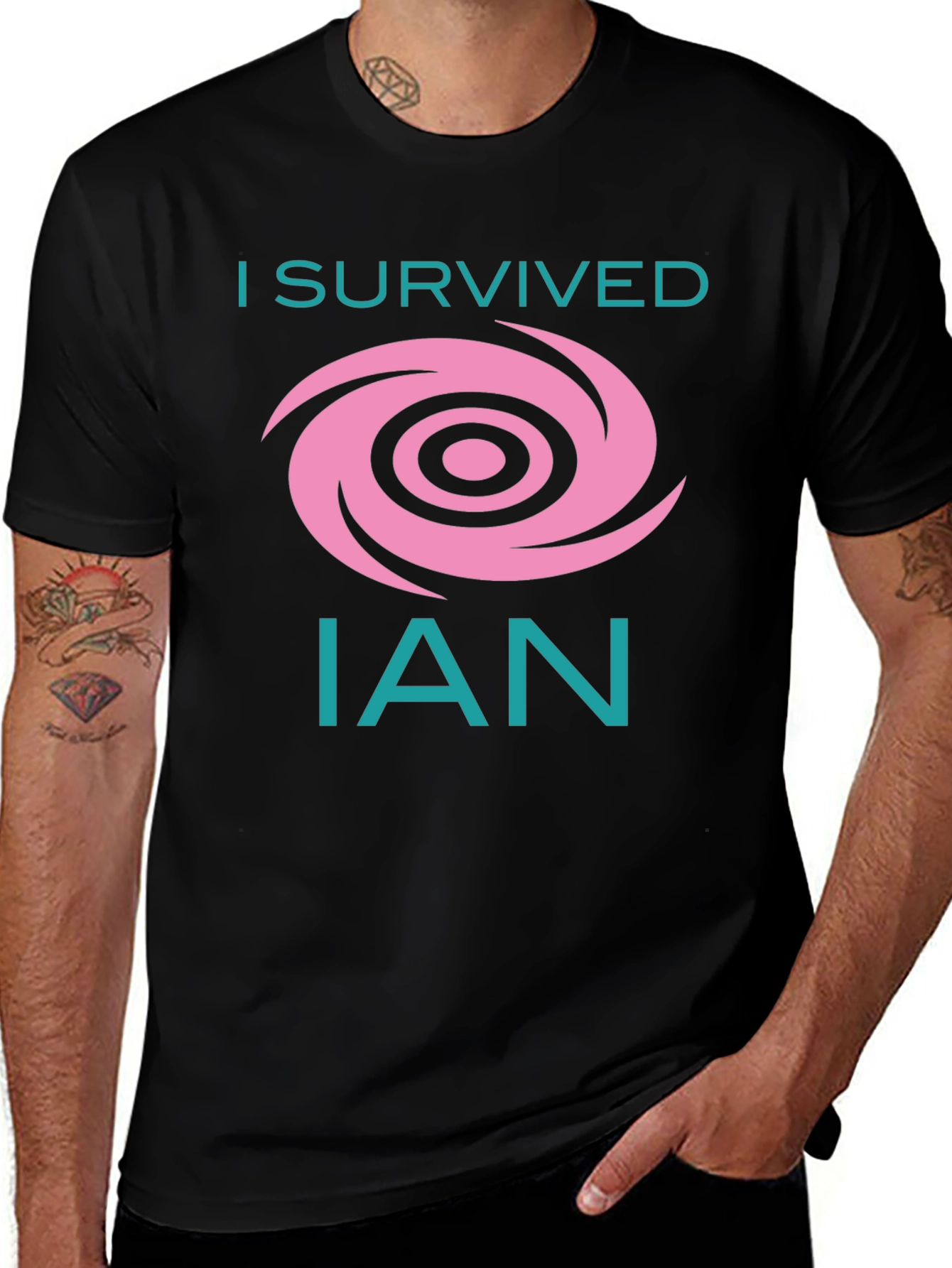 Variant 23 of I Survived Hurricane Ian T-Shirt Black