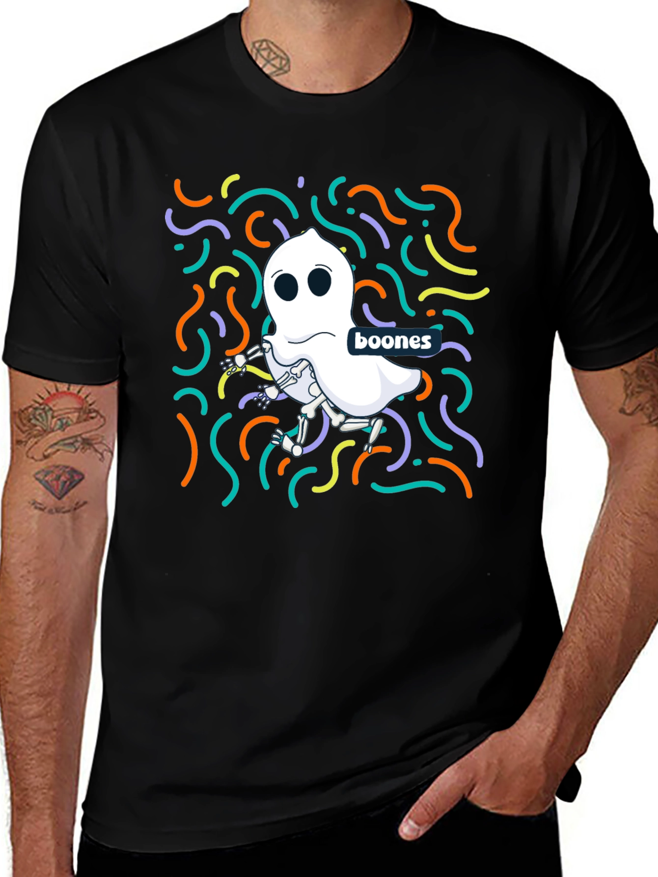 Variant 23 of Boones Ghost Skeleton T-Shirt - Halloween Style