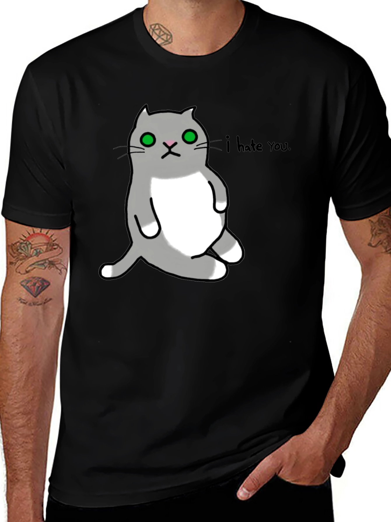 Variant 28 of I Hate You Cat Graphic T-Shirt