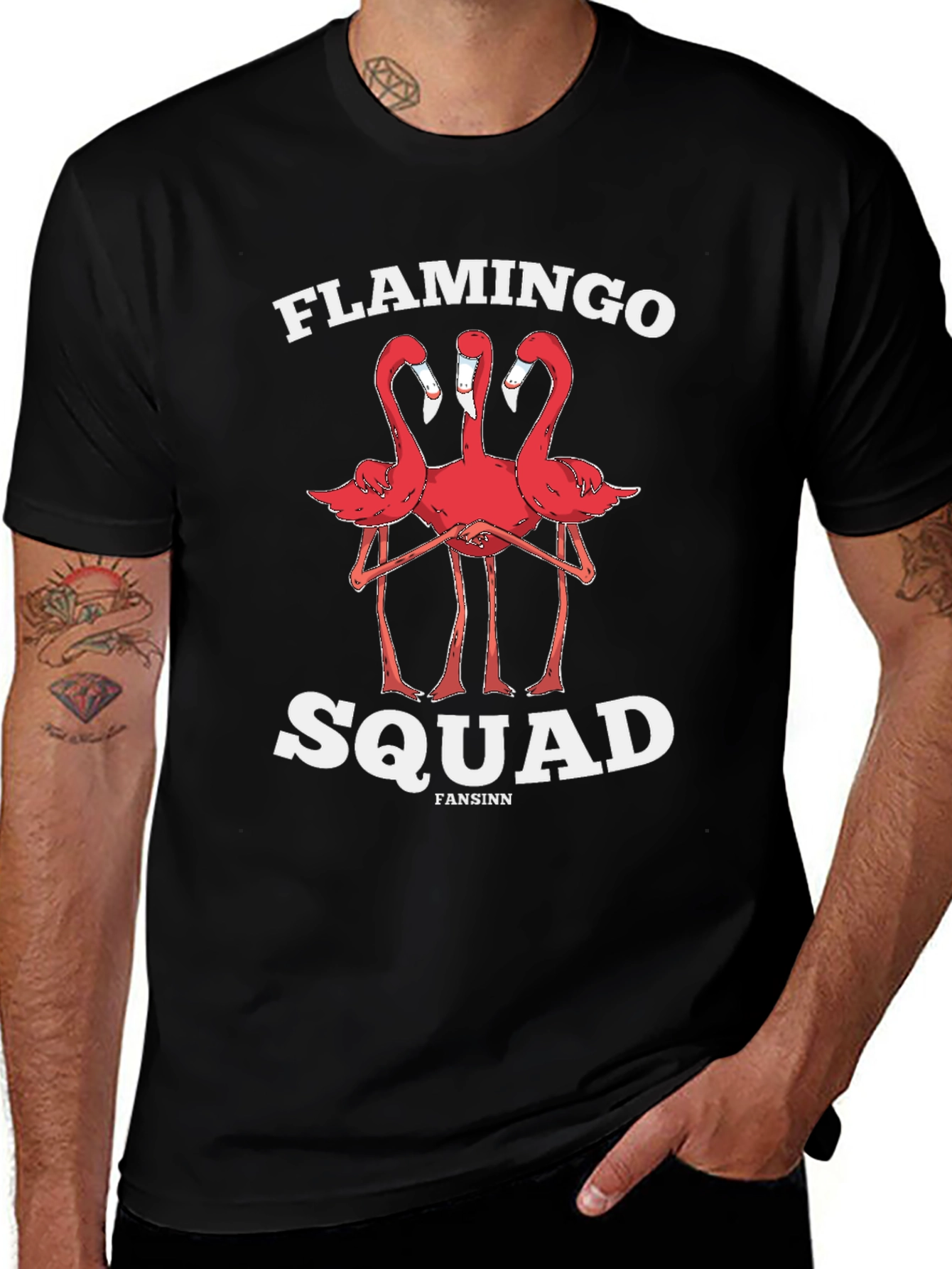 Variant 2 of Flamingo Squad Graphic Tee - Black