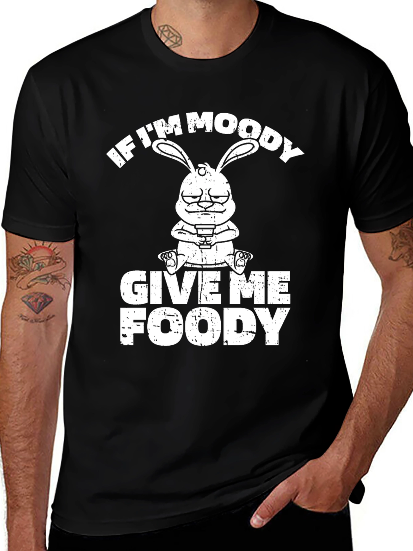 Variant 8 of Moody Bunny Foody T-Shirt - Funny Graphic Tee