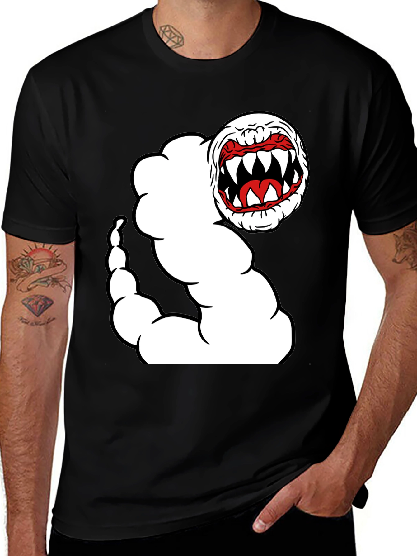 Variant 11 of Monster Mouth Cloud Black T-Shirt