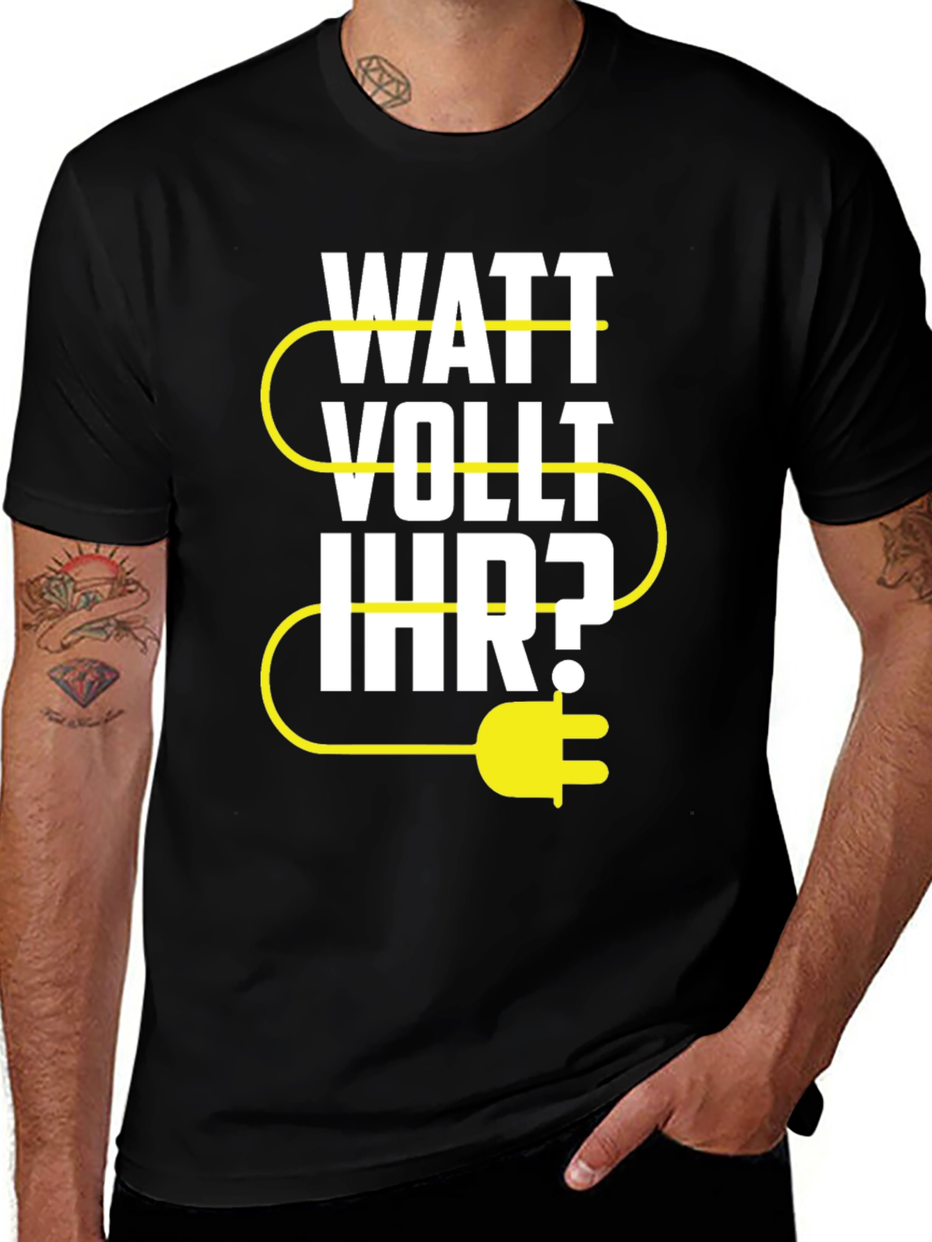Variant 30 of Watt Vollt Ihr? Funny Electrical Pun T-Shirt