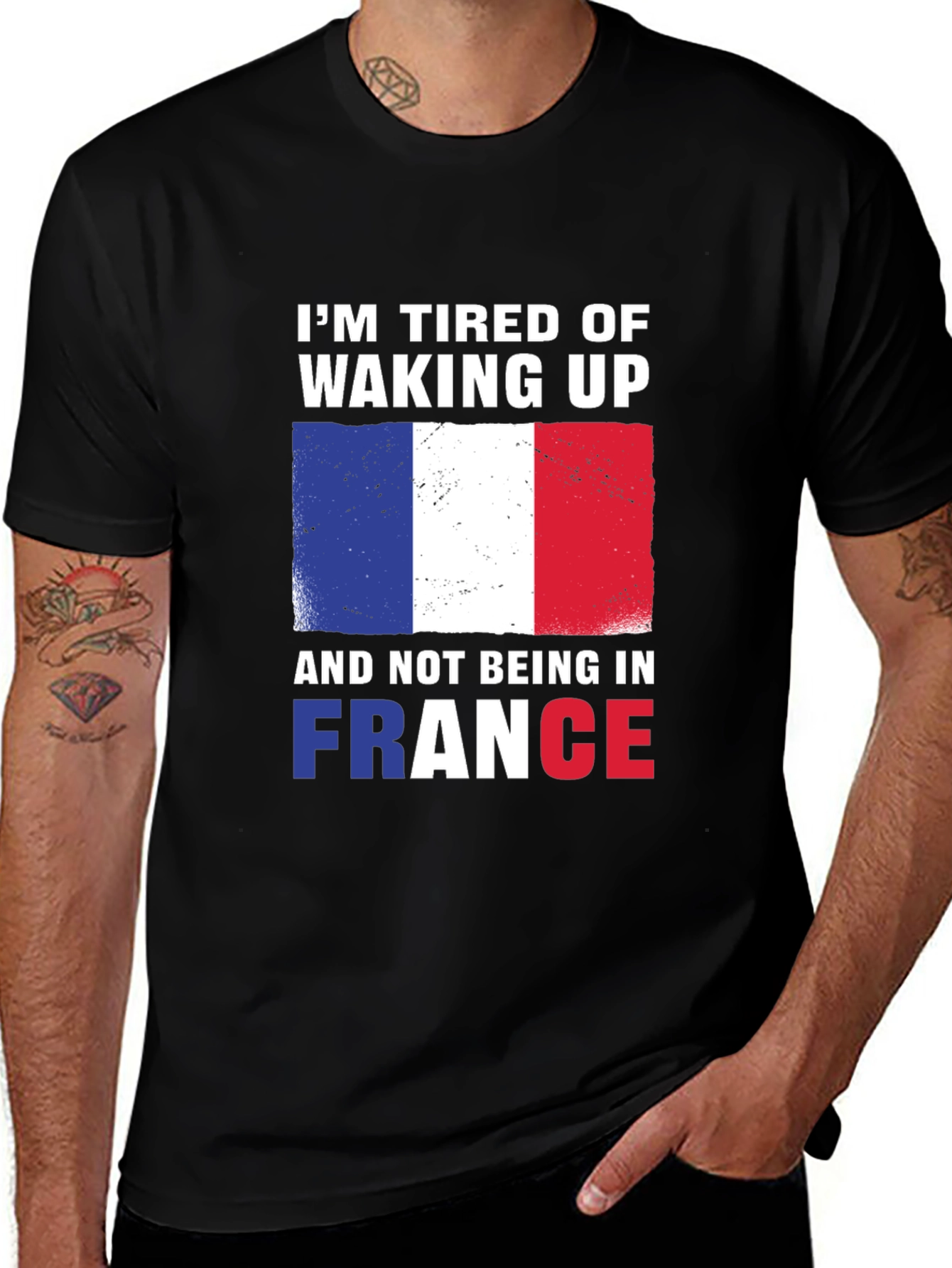 Variant 3 of France Flag Graphic T-Shirt - Travel Lover Tee
