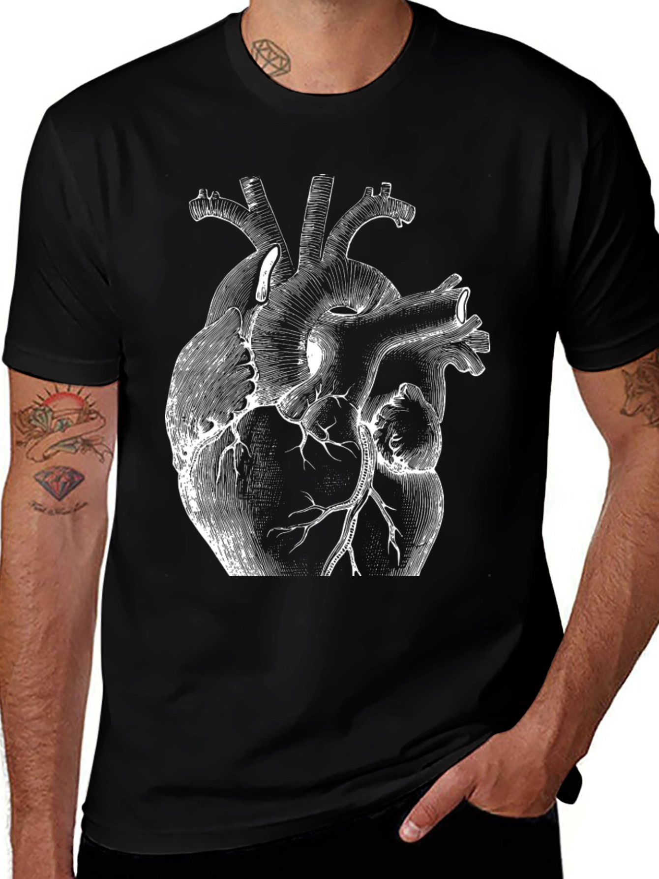 Variant 27 of Anatomical Heart Graphic Tee - Black