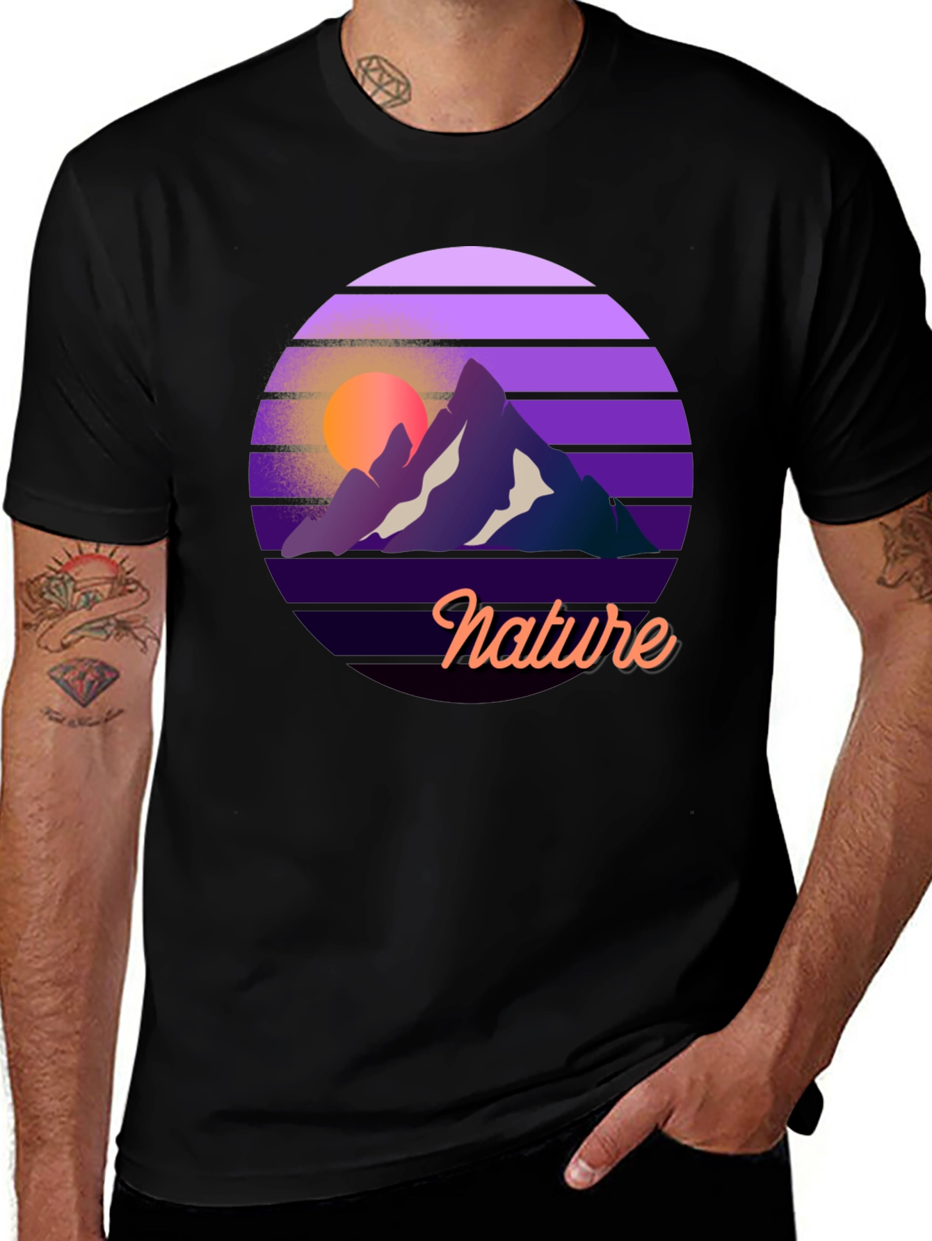 Variant 17 of Nature Sunset Mountain Graphic Tee - Stylish Comfort
