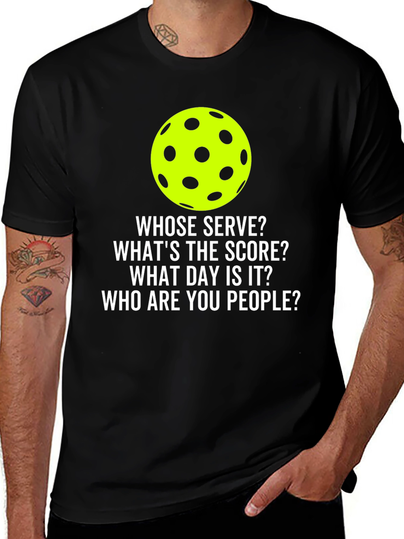 Variant 22 of Pickleball T-Shirt: Whose Serve?