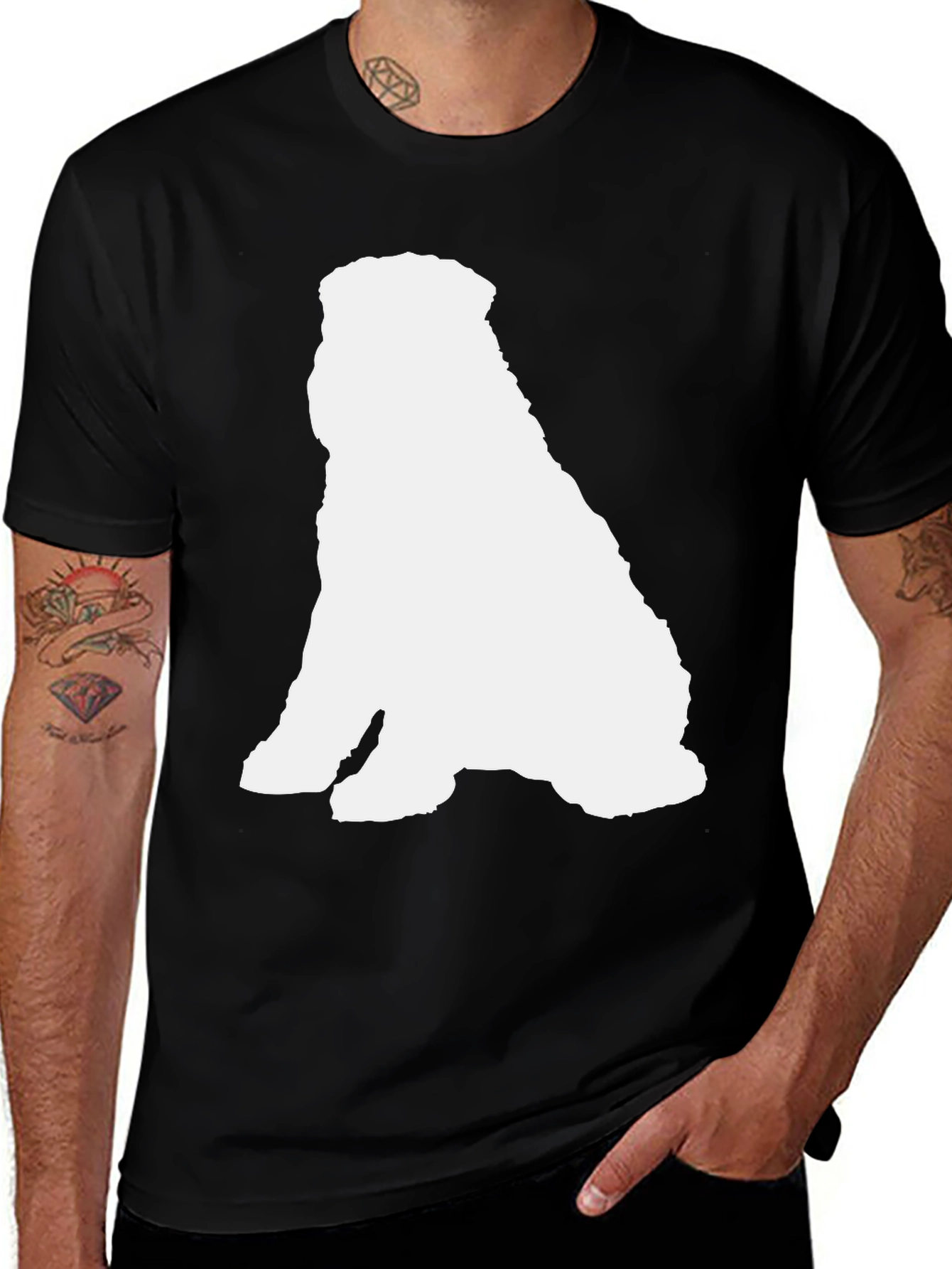 Variant 3 of Dog Silhouette Black T-Shirt