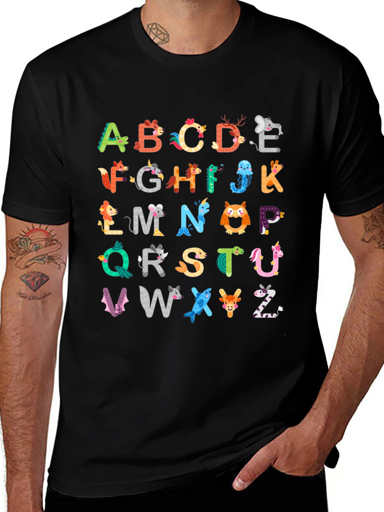 Variant 8 of Animal Alphabet Kids T-Shirt - Fun Educational Design