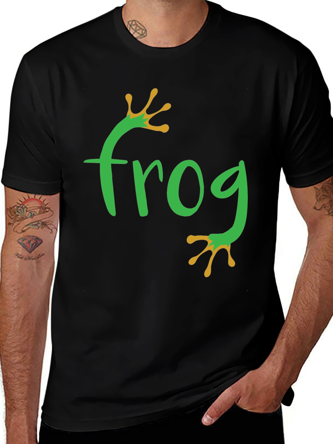 Variant 27 of Frog Graphic Tee - Black Casual T-Shirt