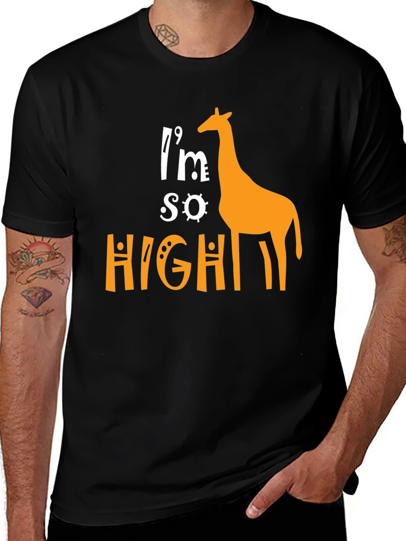 Variant 30 of I'm So High Giraffe Graphic T-Shirt - Novelty Tee