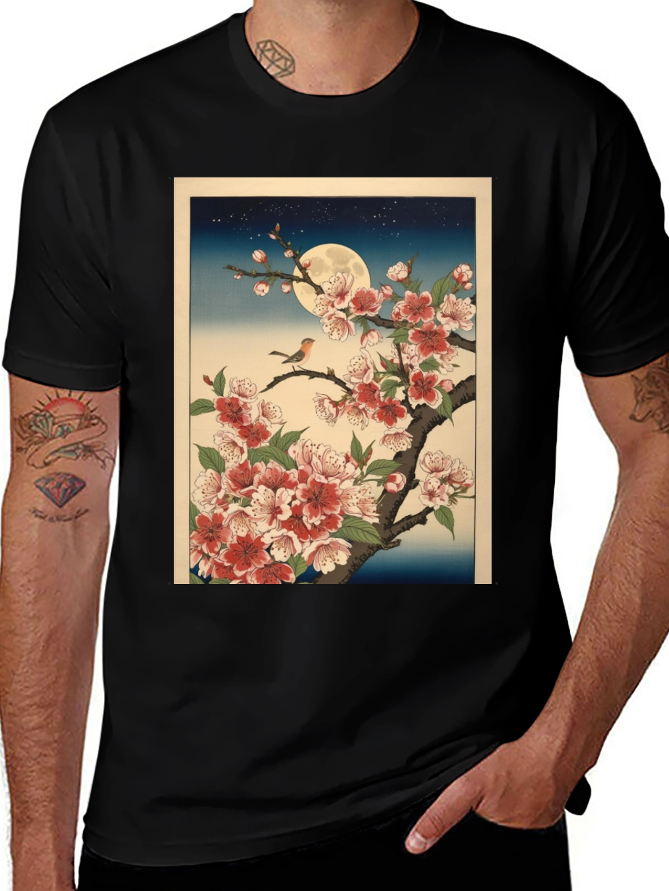 Variant 18 of Cherry Blossom Moon T-Shirt