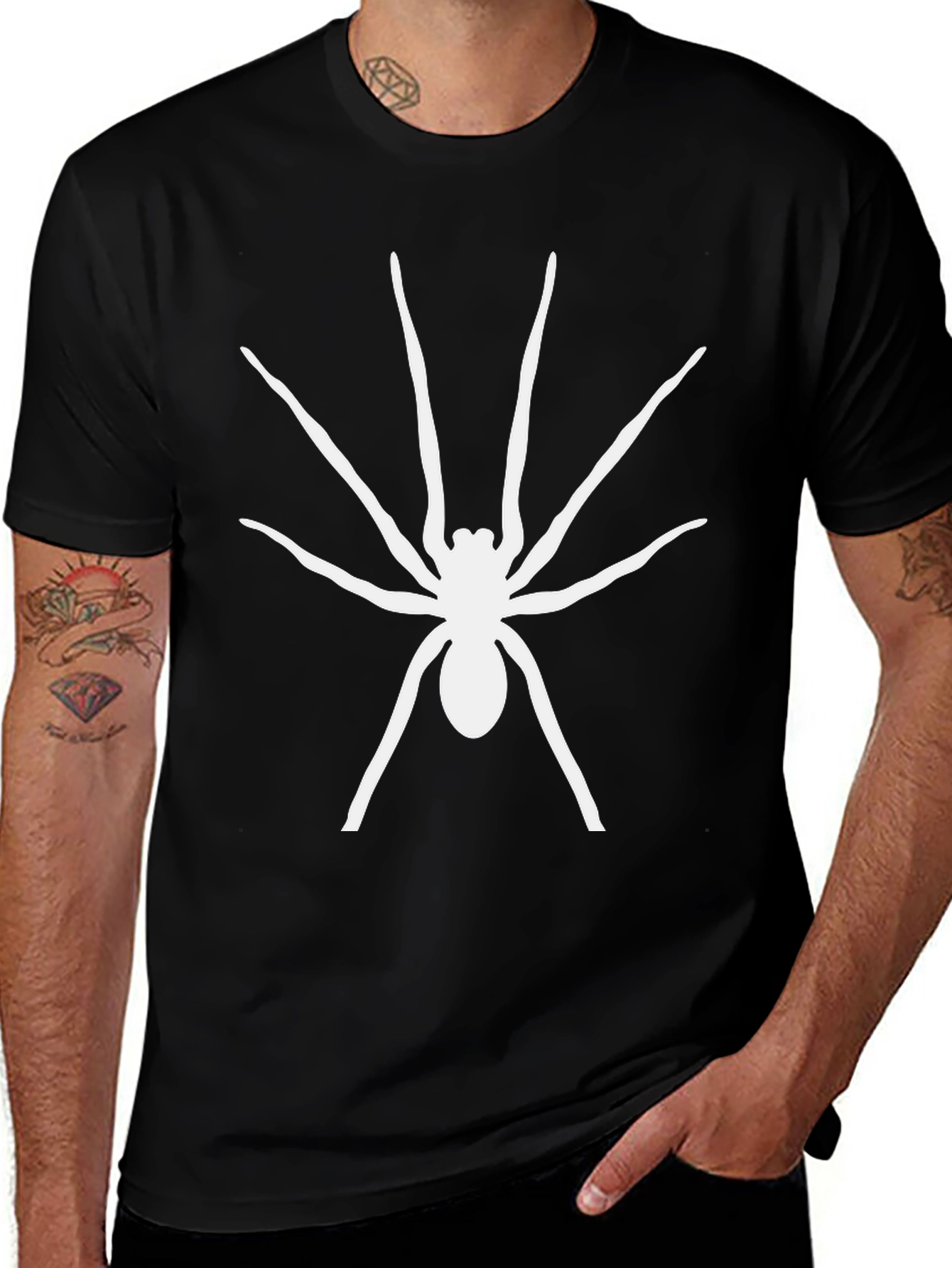 Variant 26 of Spider Graphic Tee - Black Cotton T-Shirt