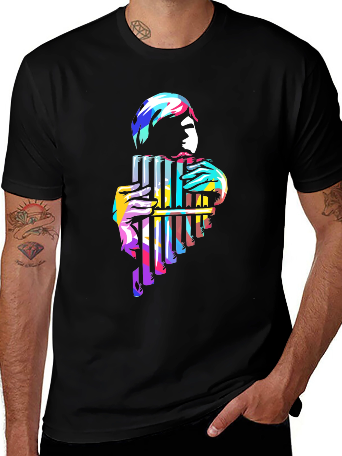 Variant 14 of Pan Flute Player Graphic Tee
