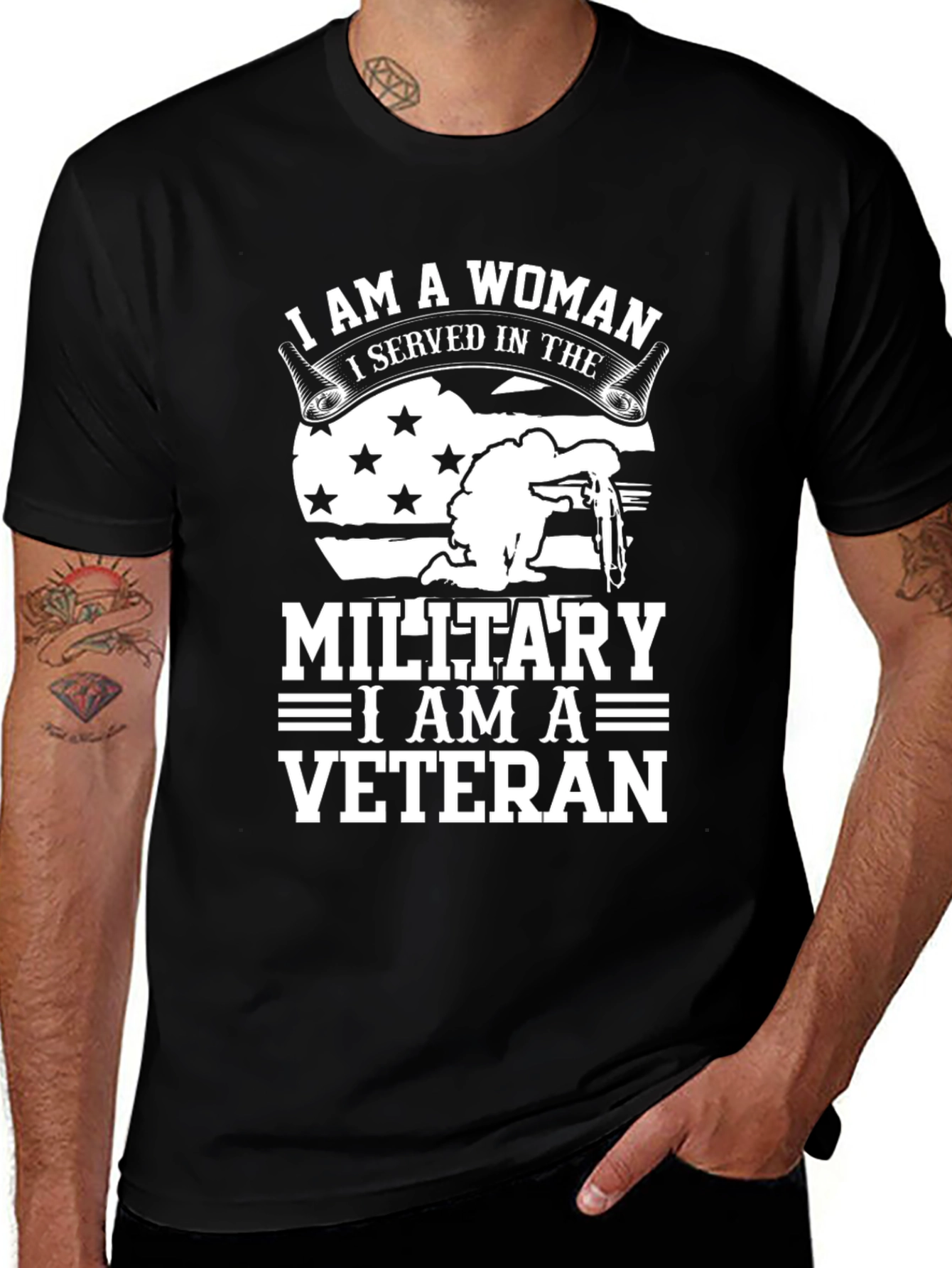 Variant 2 of I Am A Woman Veteran T-Shirt - Military Pride