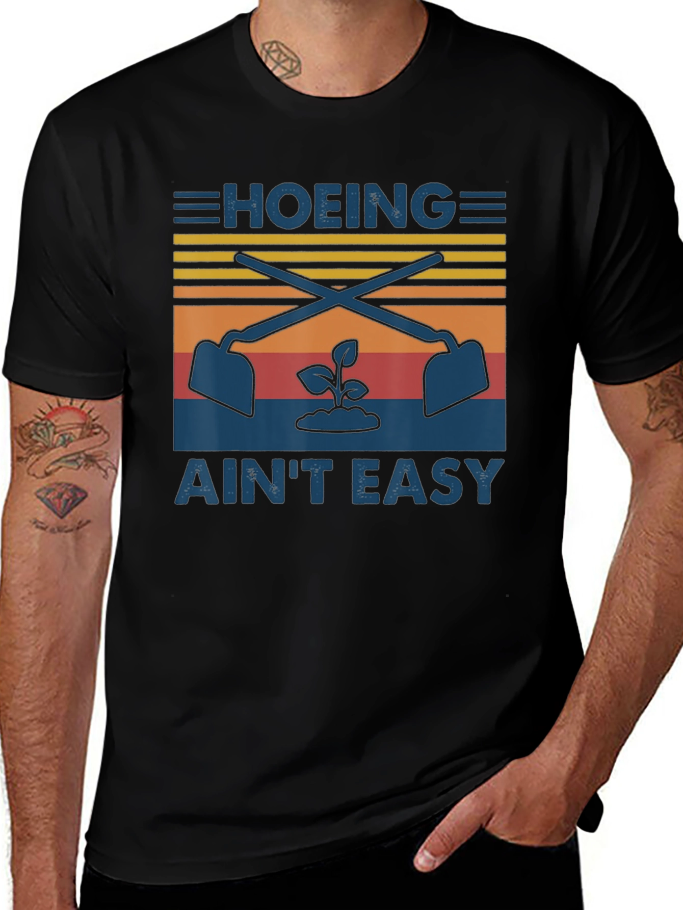 Variant 15 of Hoing Ain't Easy Graphic Tee - Gardening Humor