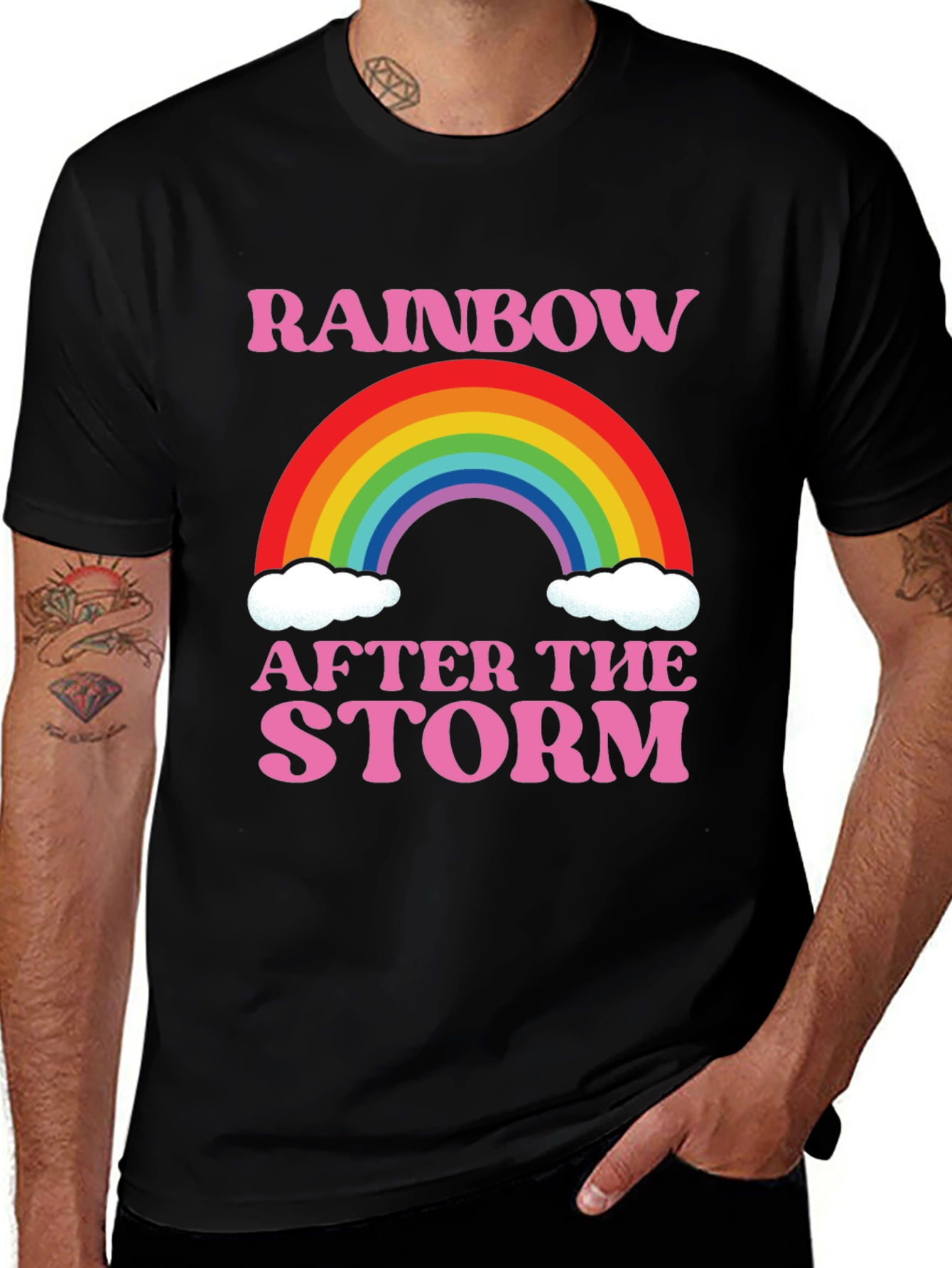 Variant 20 of Rainbow After The Storm Black Graphic T-Shirt