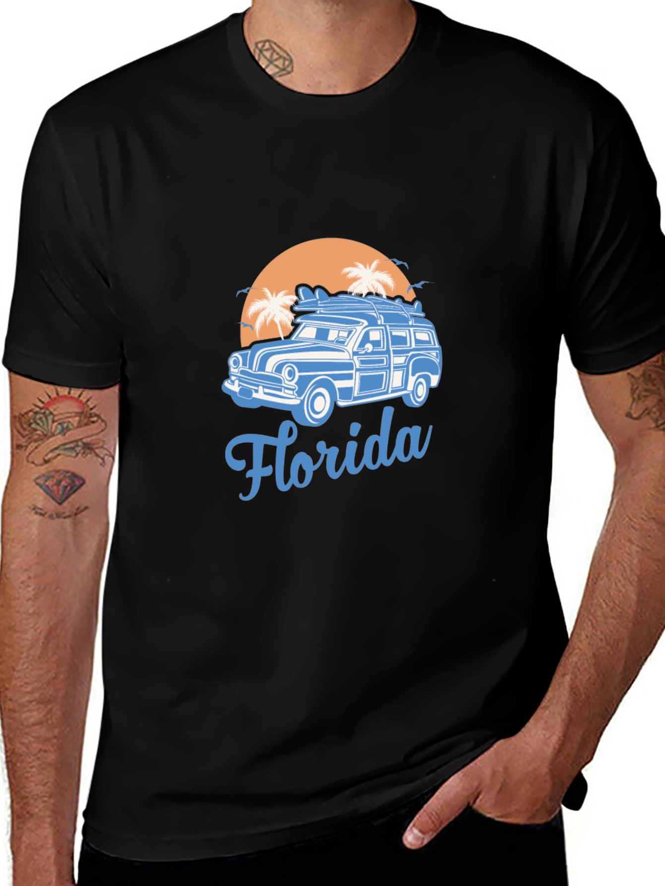 Variant 23 of Florida Surf Car T-Shirt - Retro Beach Vibes