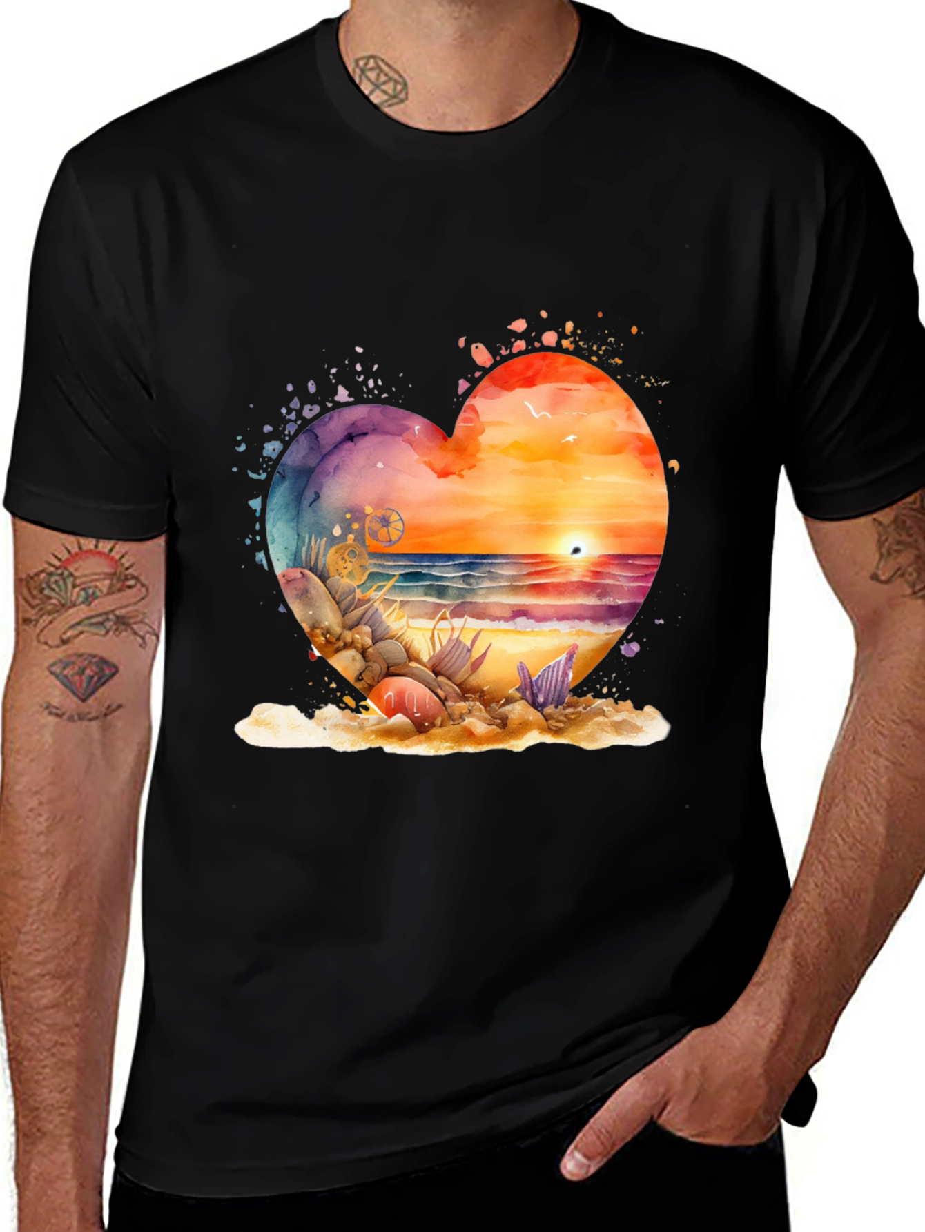 Variant 22 of Beach Heart Graphic T-Shirt