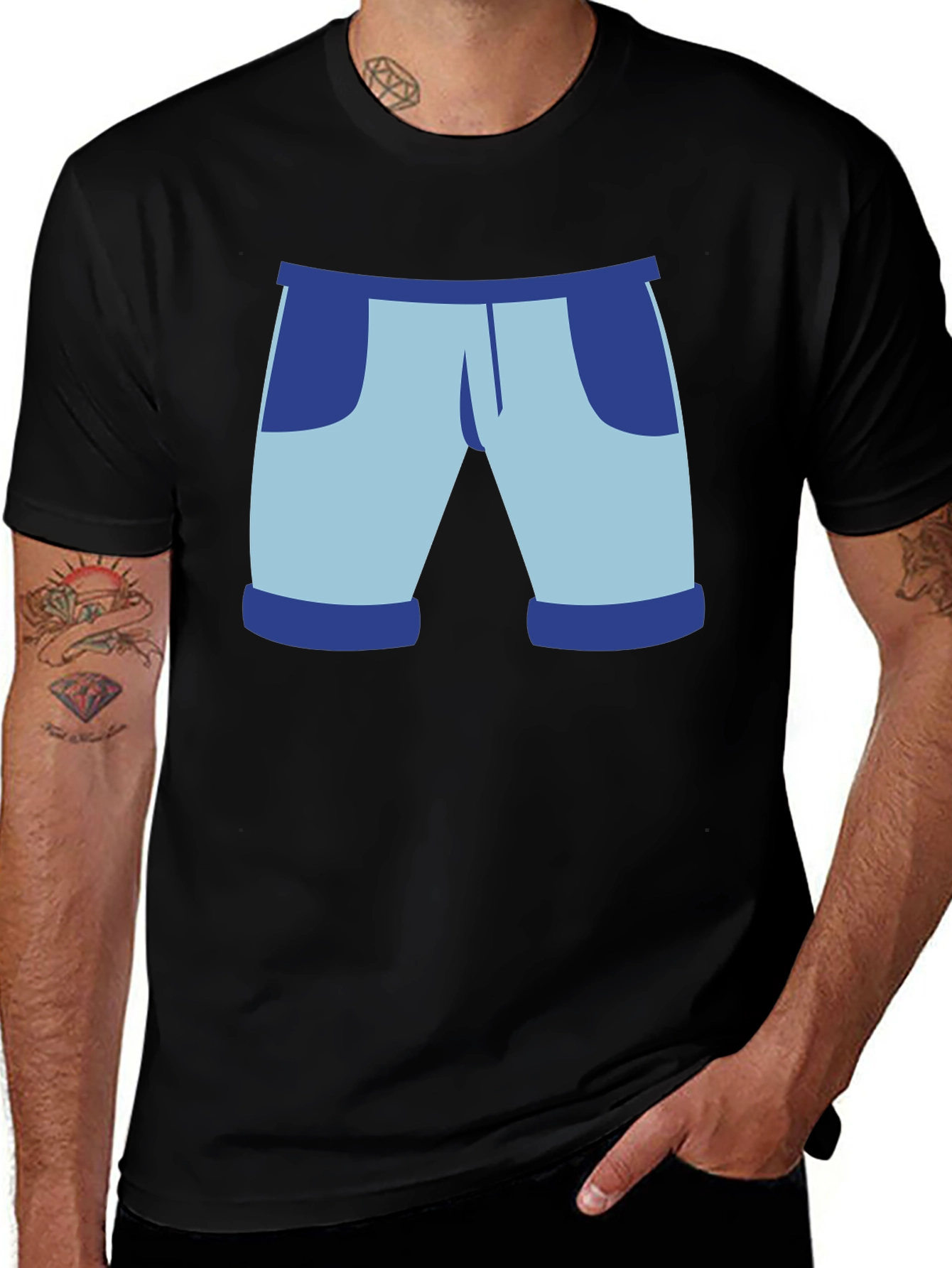 Variant 5 of Cartoon Shorts Graphic Tee