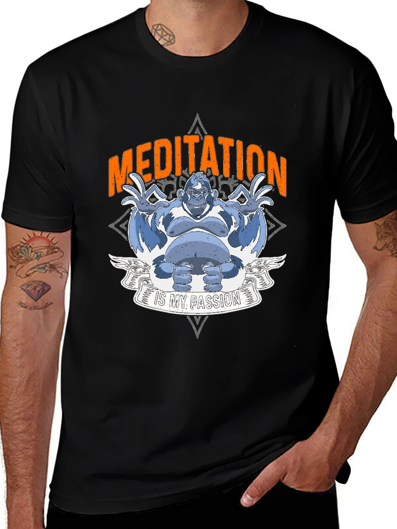 Variant 24 of Meditation Gorilla T-Shirt: Find Your Zen