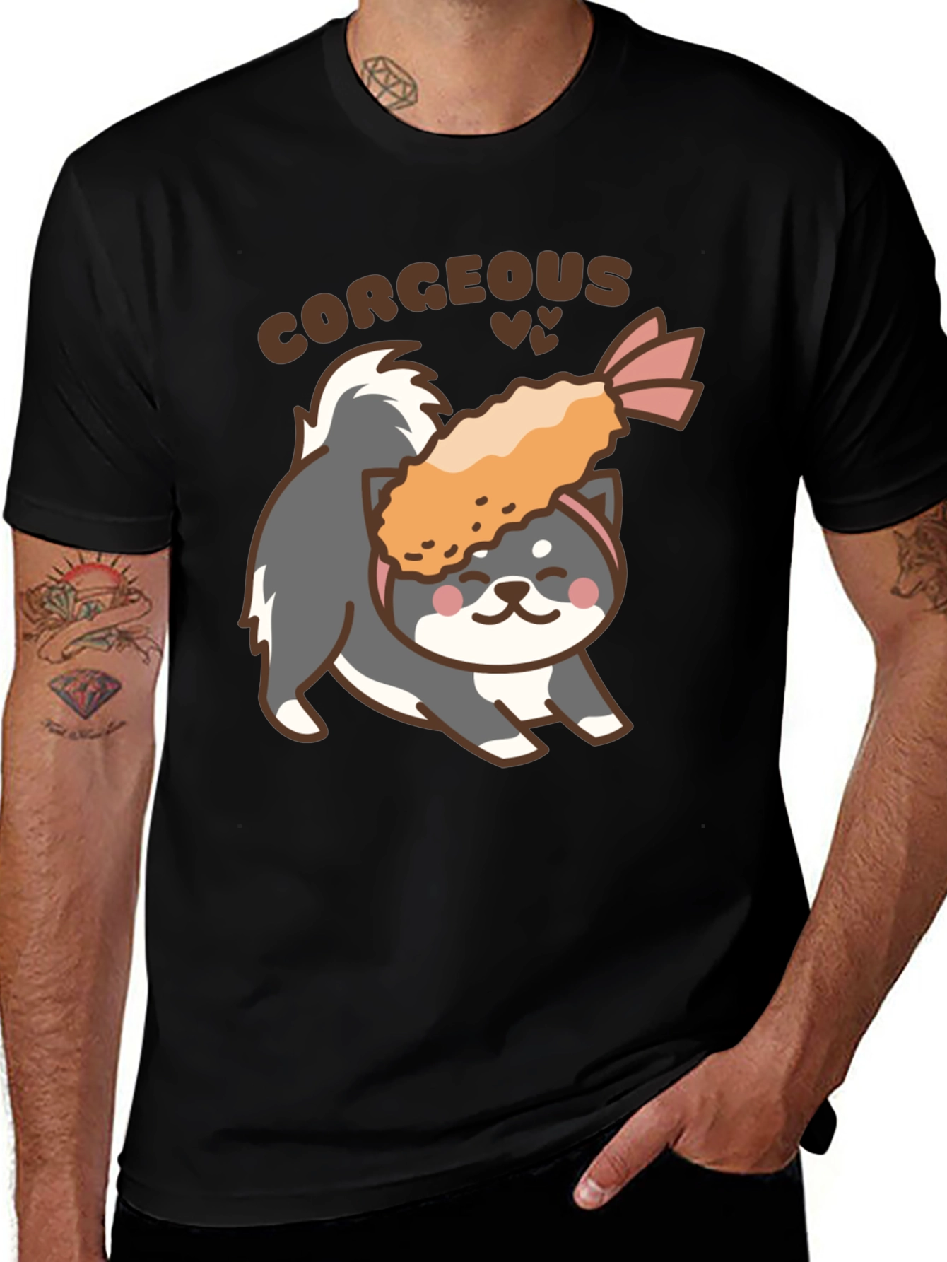 Variant 15 of Corgeous Dog & Shrimp Tempura T-Shirt