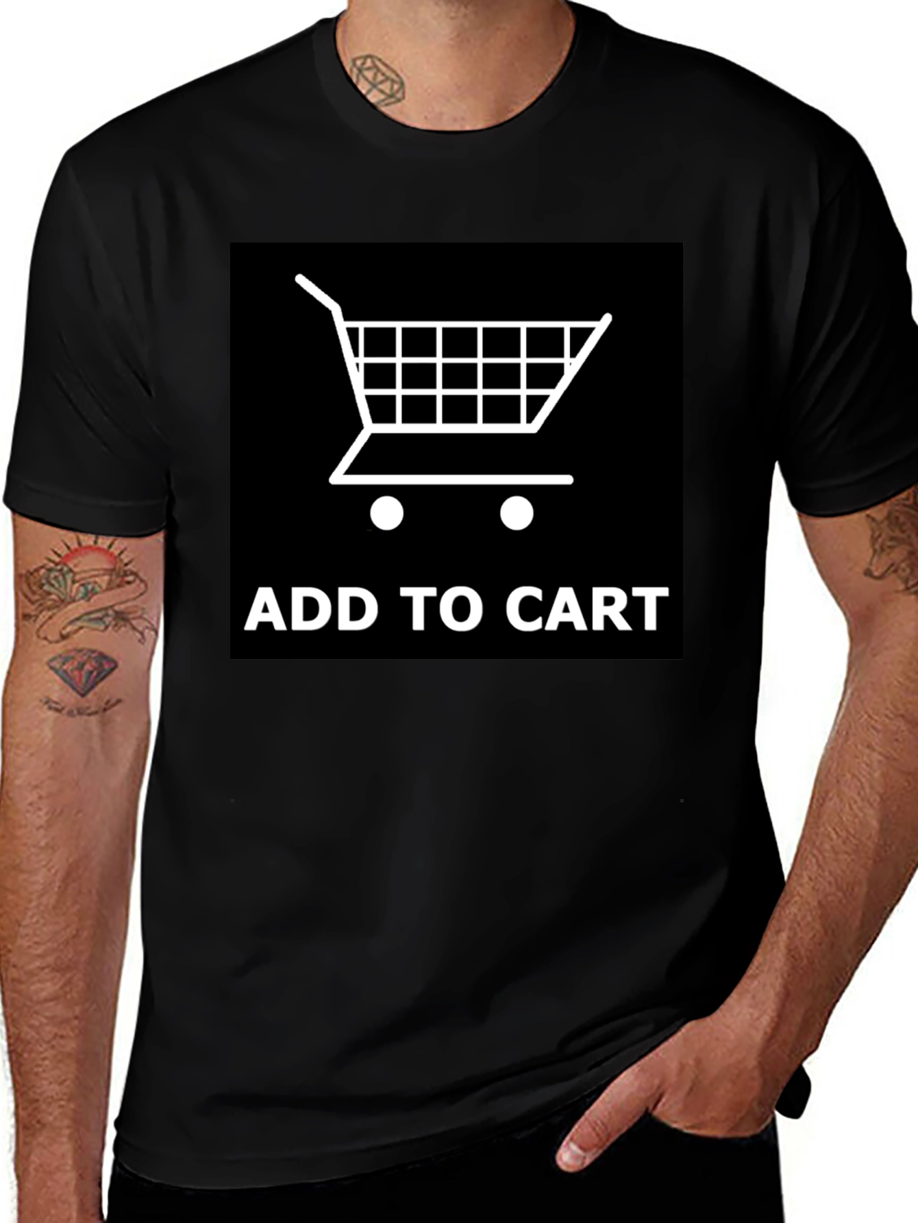 Add to Cart Graphic Tee - Shopping Cart Design