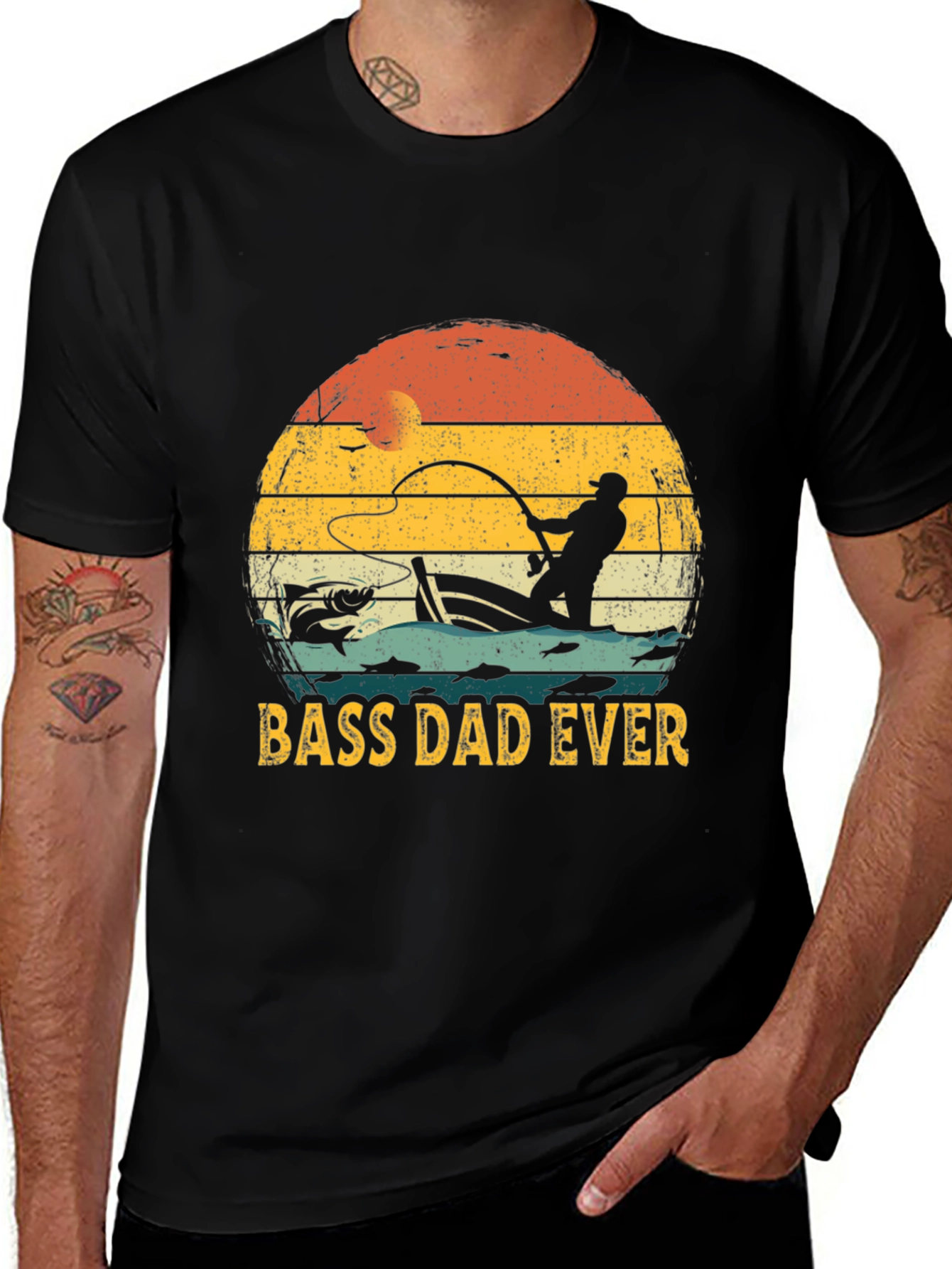 Variant 25 of Bass Dad Ever Fishing T-Shirt