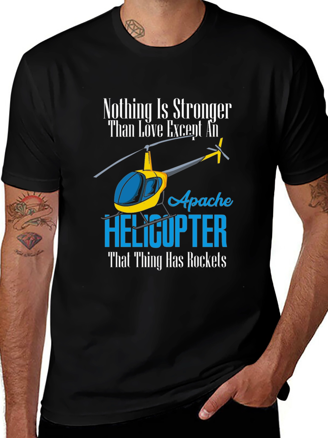 Variant 18 of Apache Helicopter Graphic T-Shirt