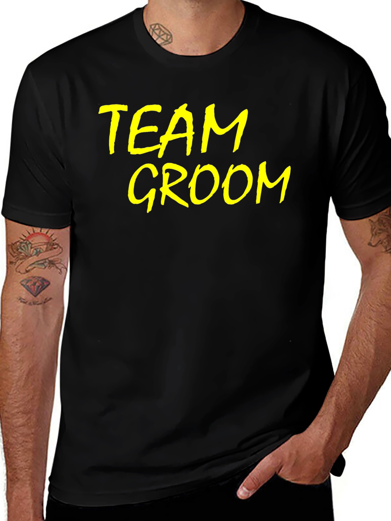 Team Groom Black T-Shirt - Wedding Party Apparel