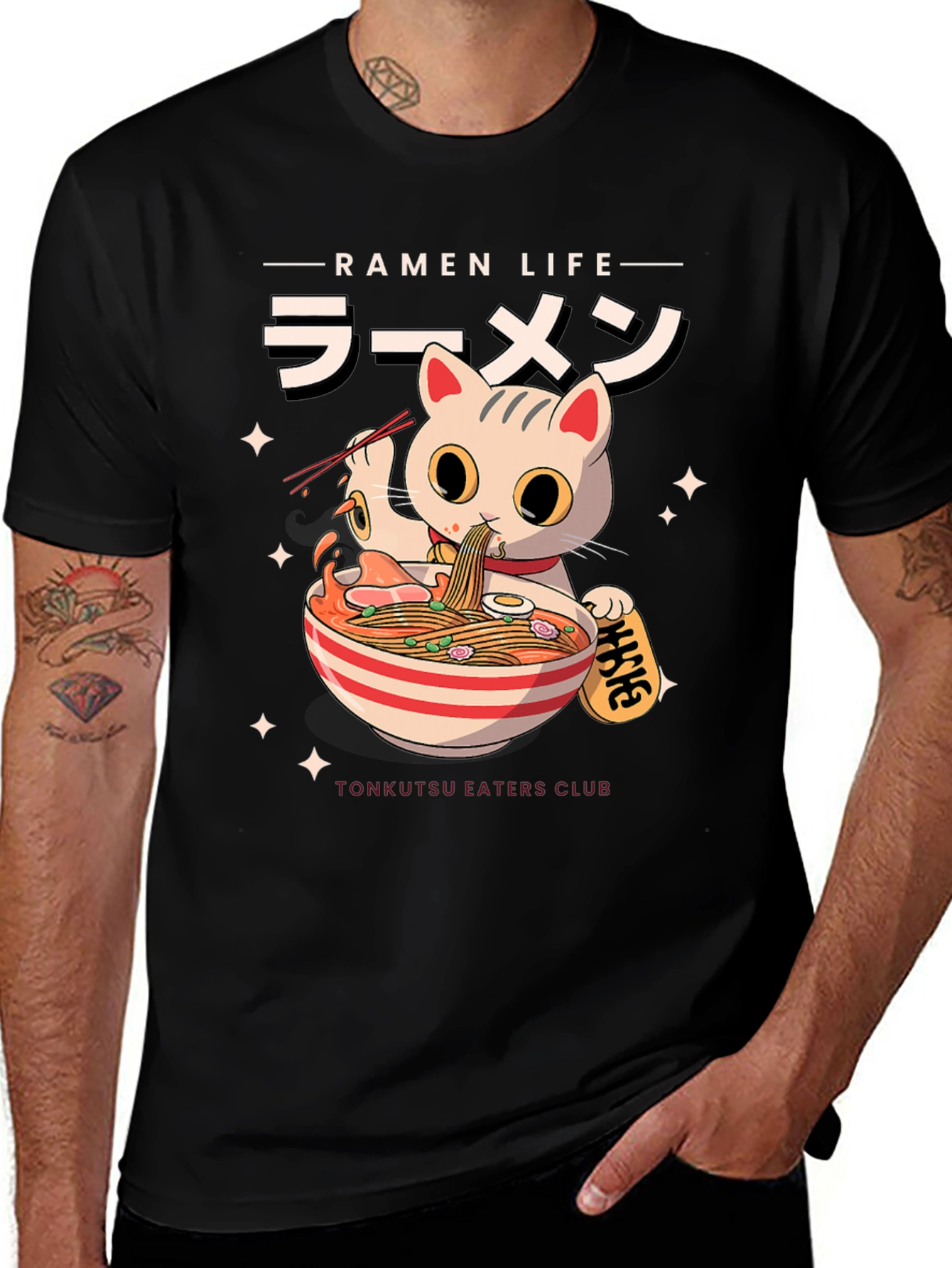 Ramen Cat T-Shirt - Tonkotsu Eaters Club