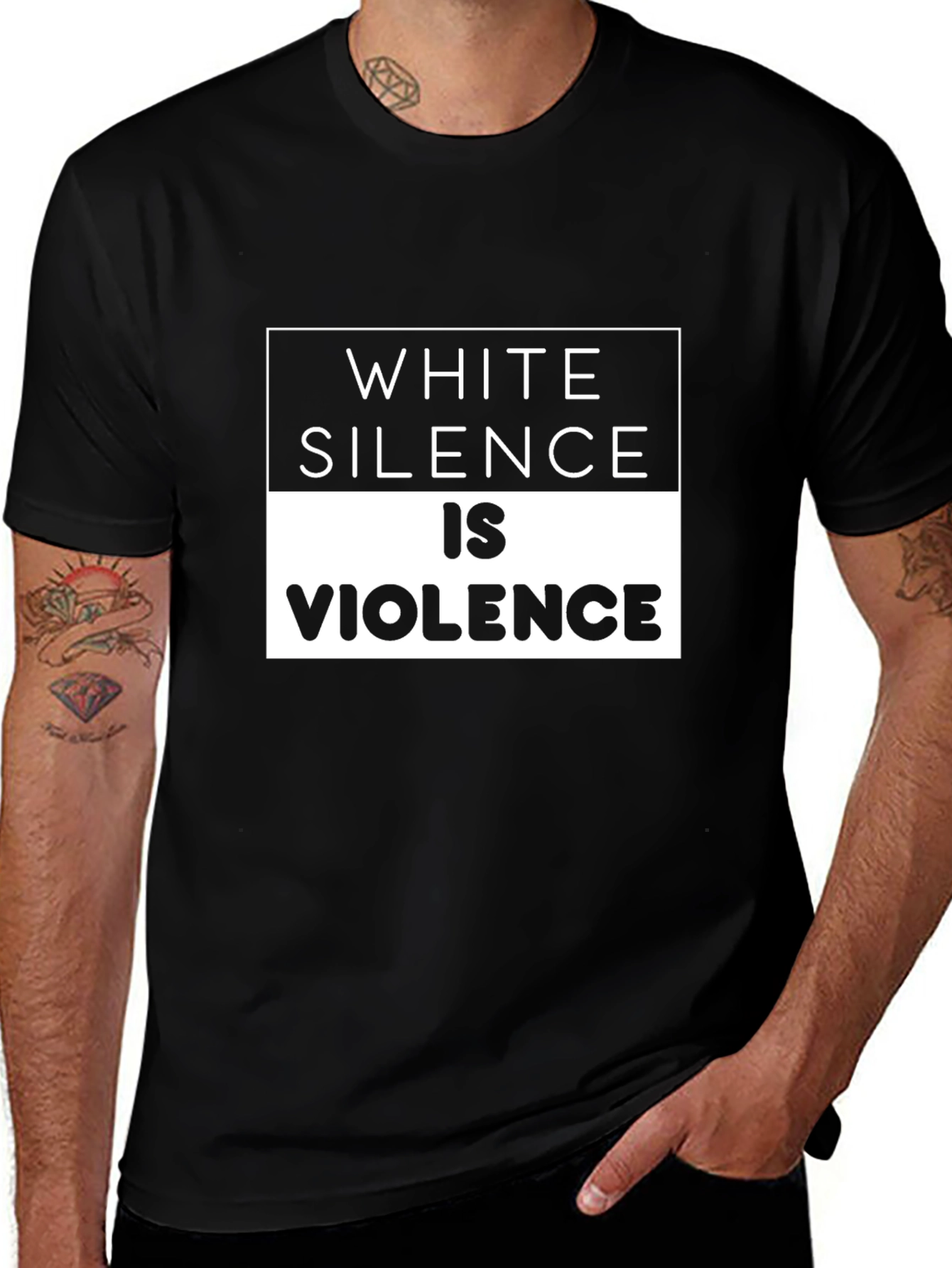Variant 8 of White Silence is Violence Graphic Tee