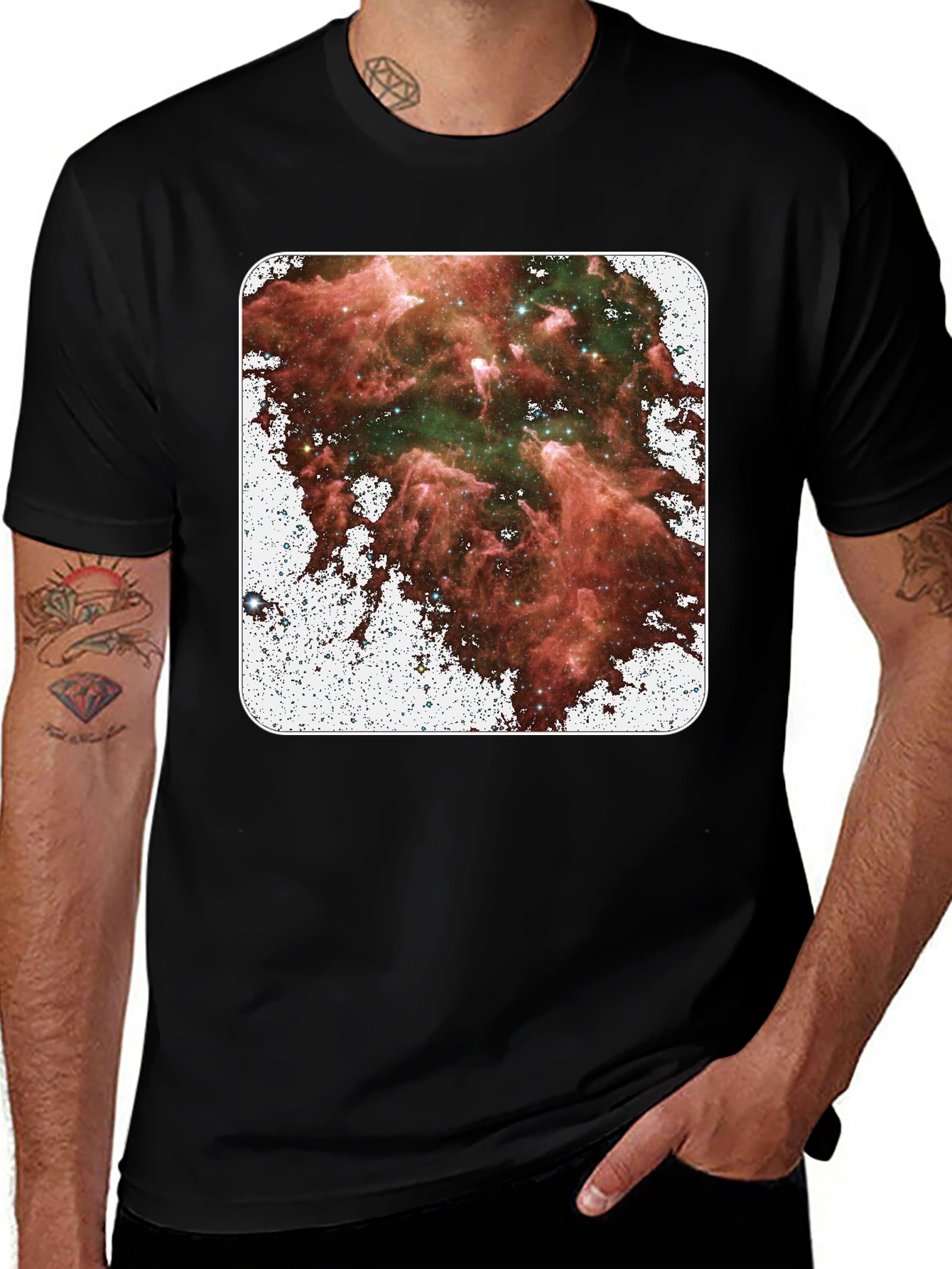 Variant 12 of Nebula Print Black T-Shirt