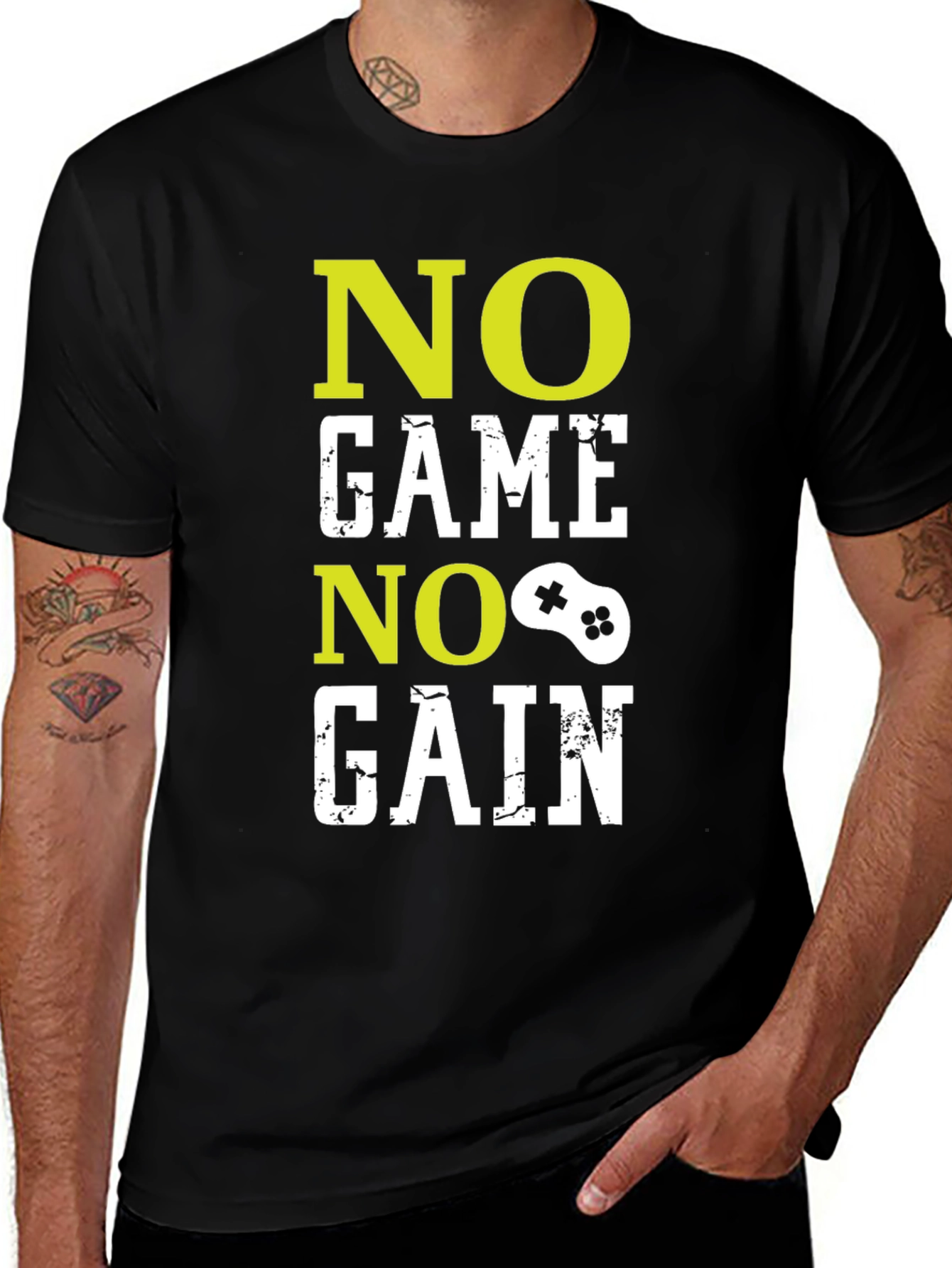 Variant 16 of No Game No Gain Men's Black T-Shirt