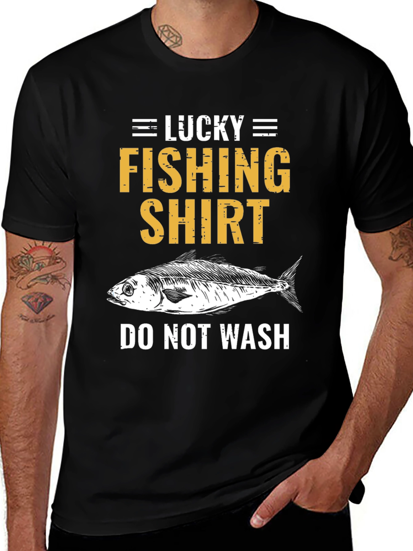 Variant 7 of Lucky Fishing Shirt - Novelty Graphic Tee