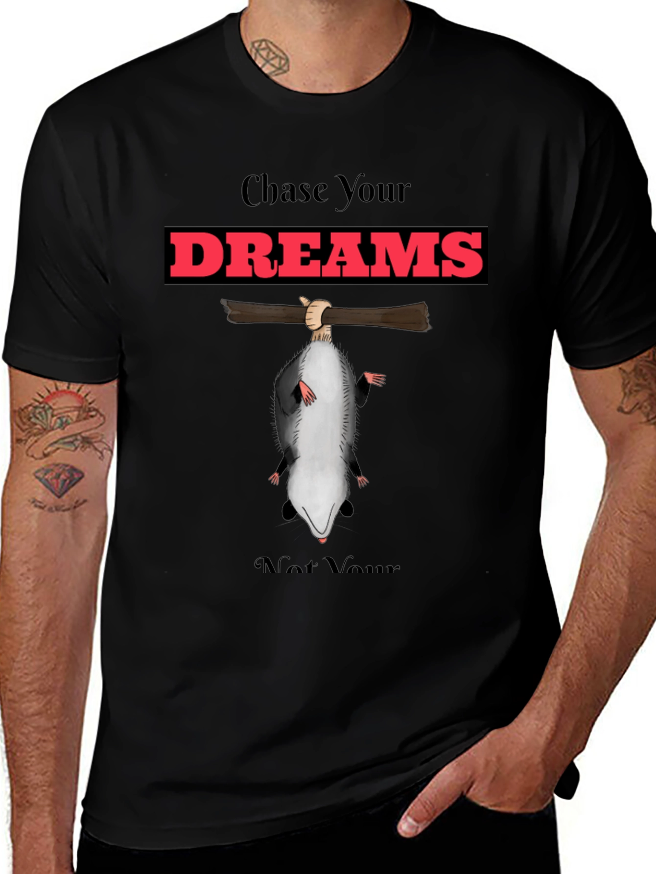 Variant 18 of Chase Your Dreams Funny Opossum T-Shirt