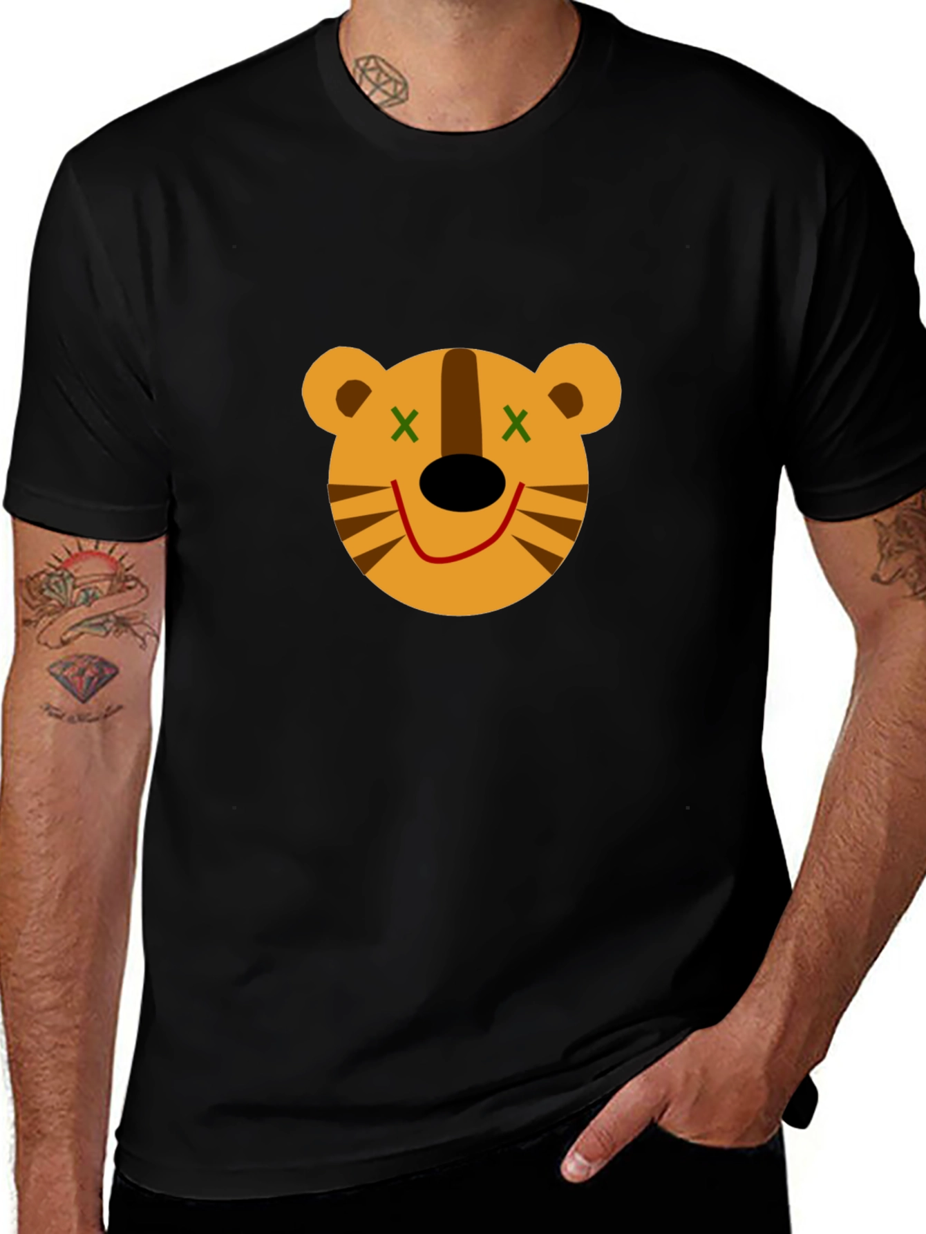 Variant 7 of Cute Tiger Graphic Black T-Shirt