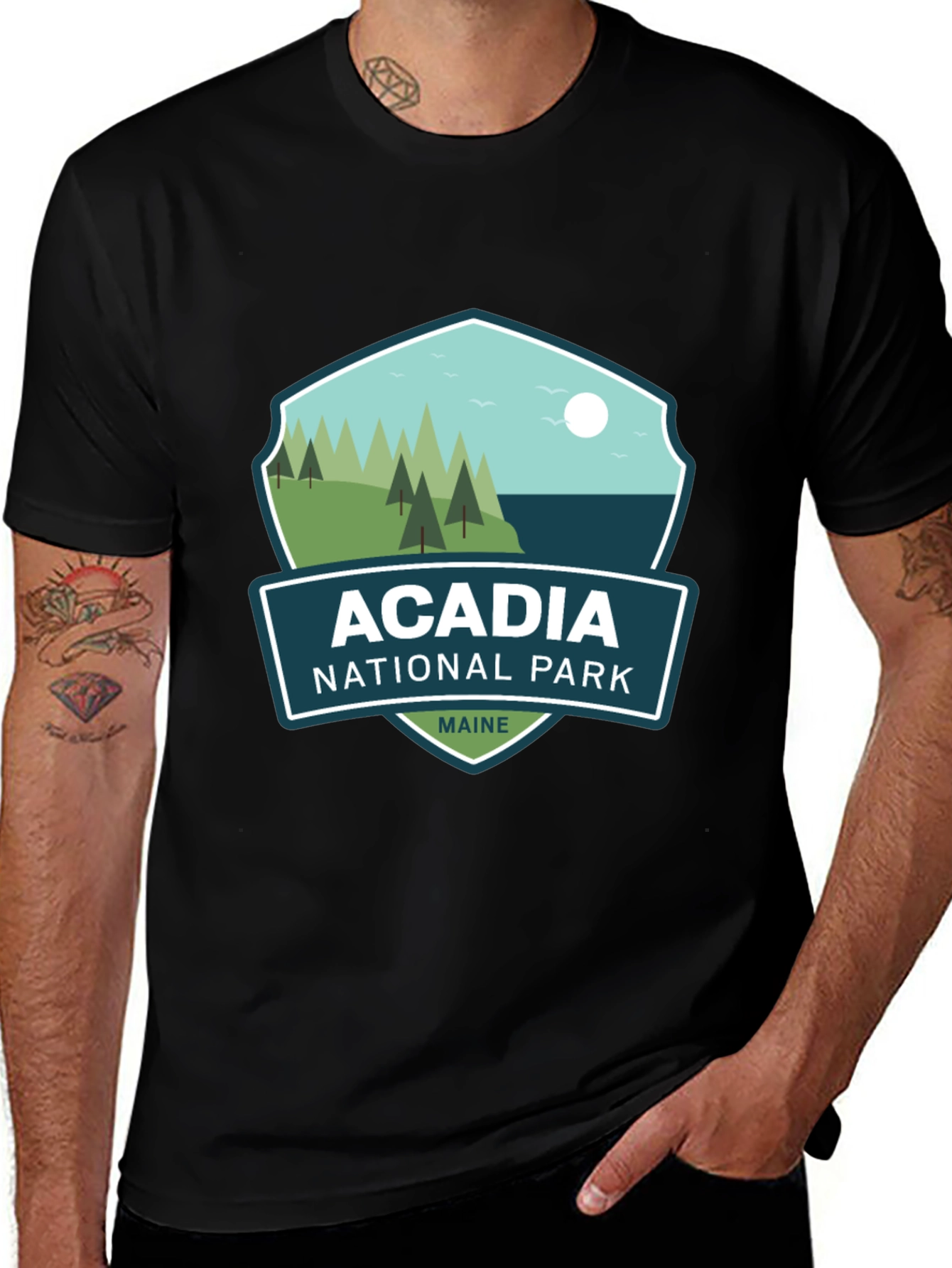Acadia National Park Maine Black T-Shirt