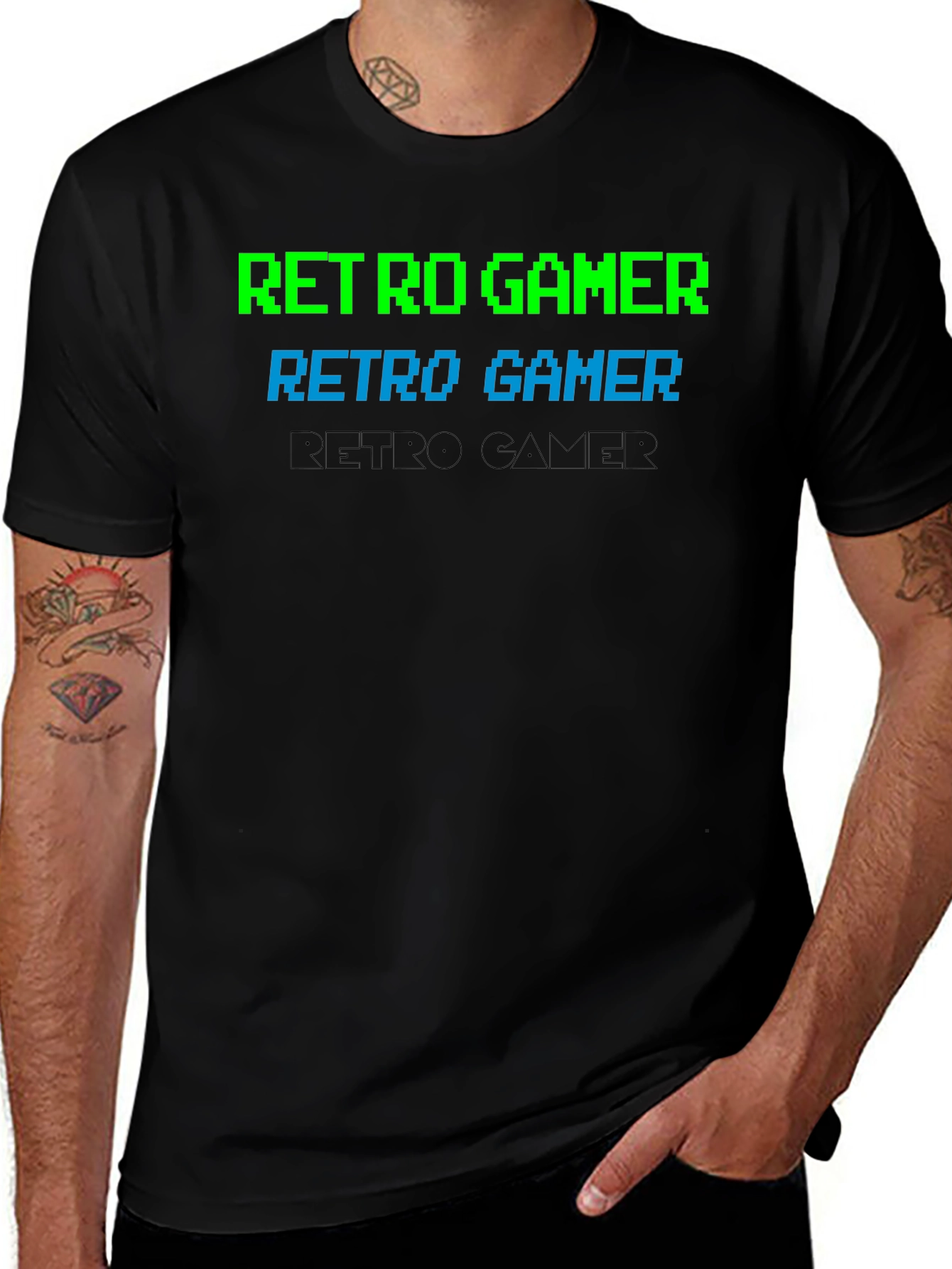 Variant 10 of Retro Gamer Graphic Tee - Classic Pixelated Design