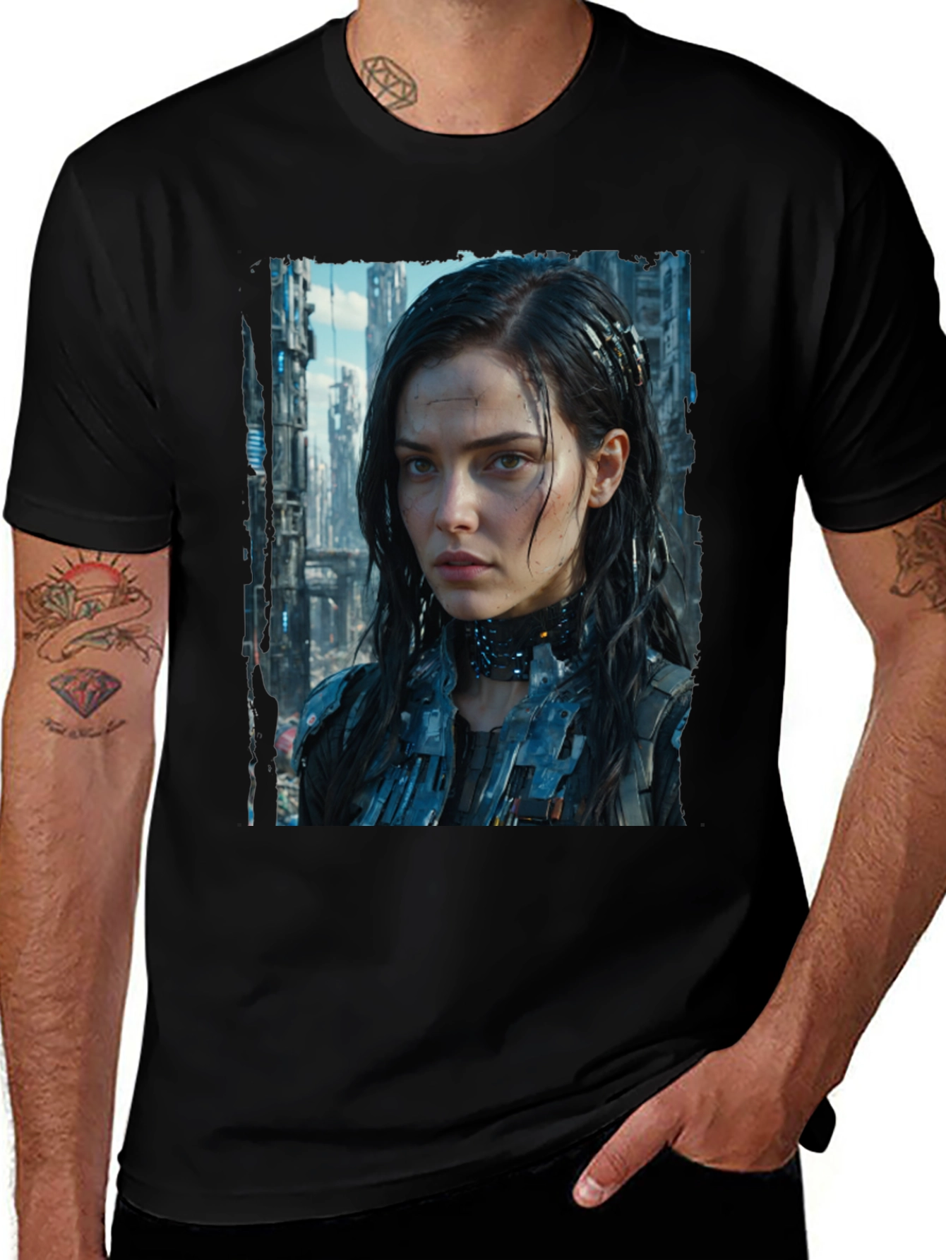 Variant 2 of Cyberpunk Girl Graphic T-Shirt