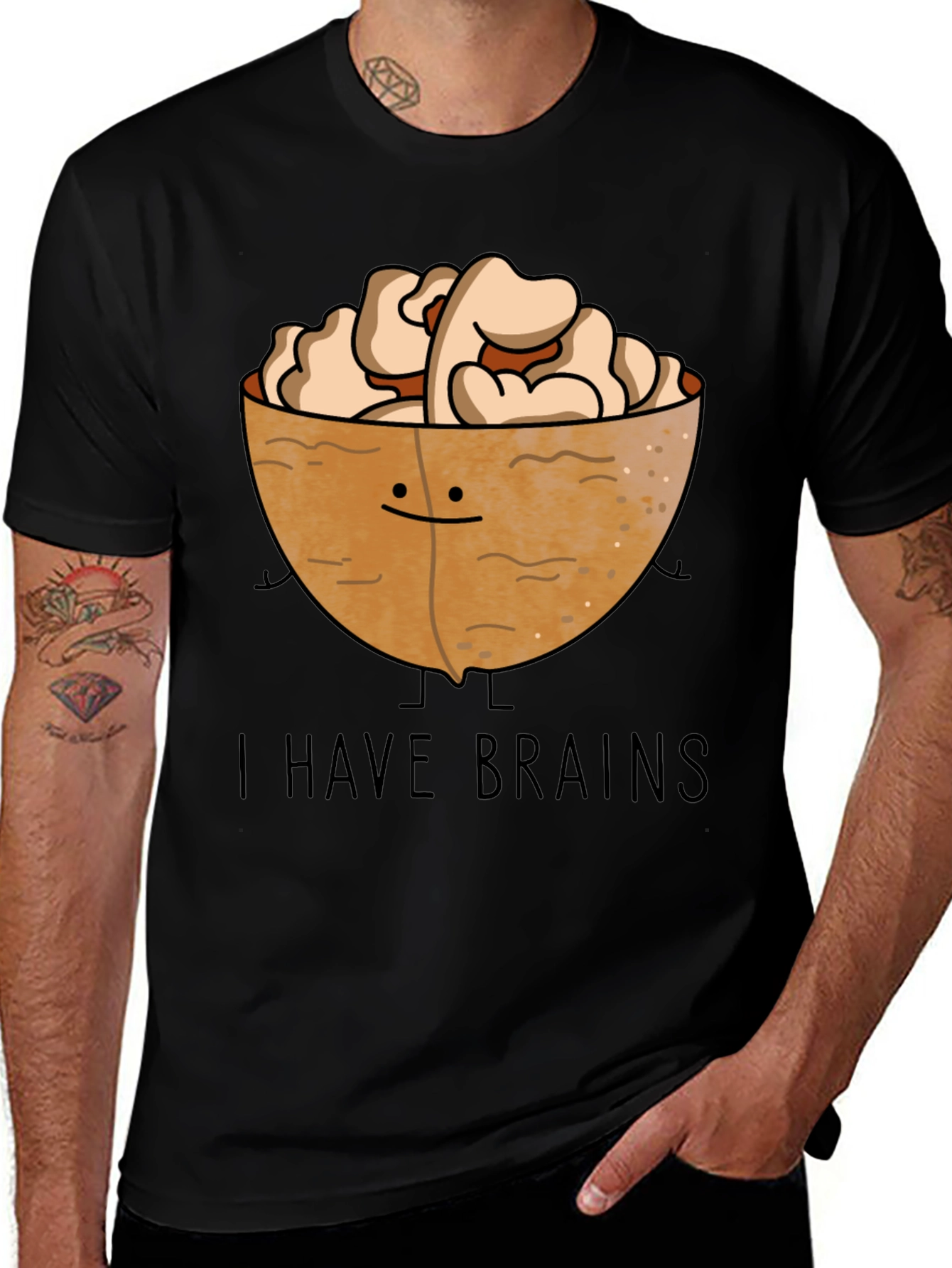 Variant 16 of I Have Brains Walnut Graphic T-Shirt