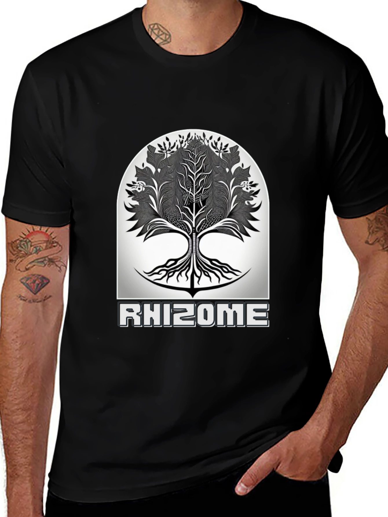 Rhizome Tree Graphic Black T-Shirt