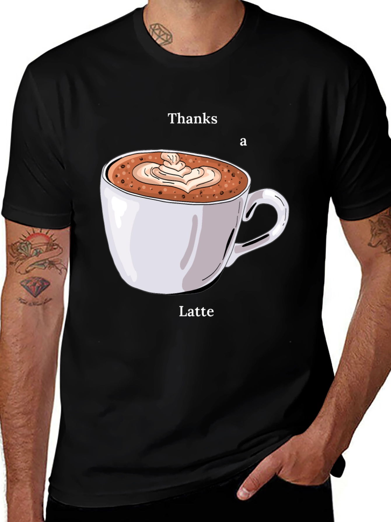 Variant 18 of Thanks a Latte T-Shirt - Coffee Lover Tee