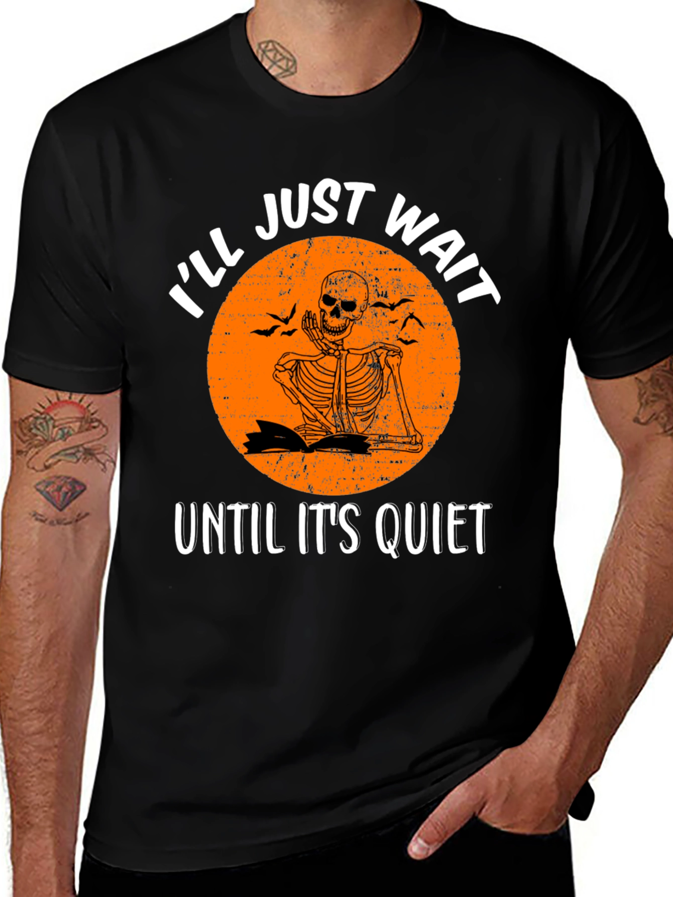 Variant 19 of I'll Just Wait Until It's Quiet Skeleton Graphic Tee
