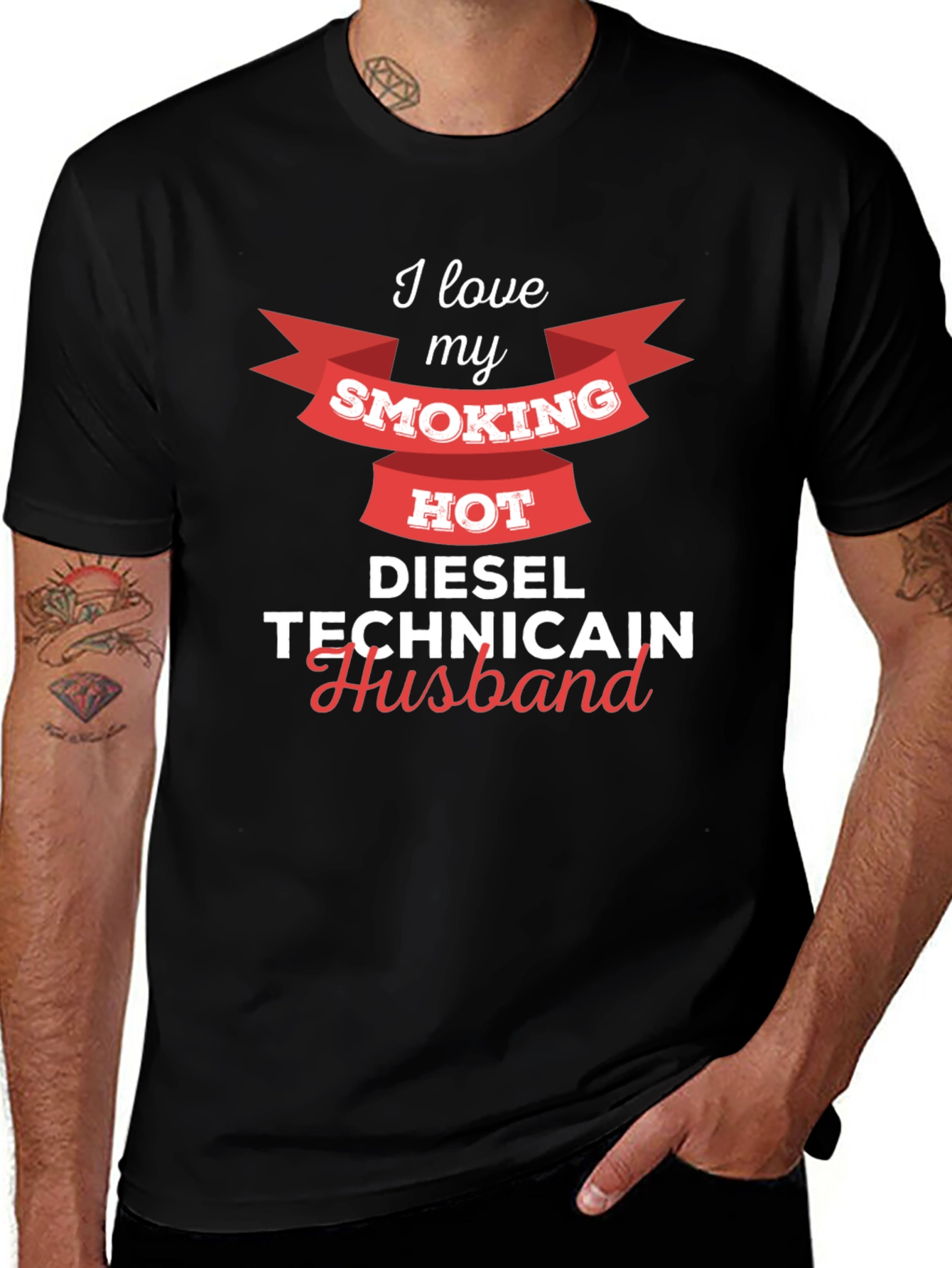 Variant 29 of I Love My Smoking Hot Diesel Technician Husband T-Shirt