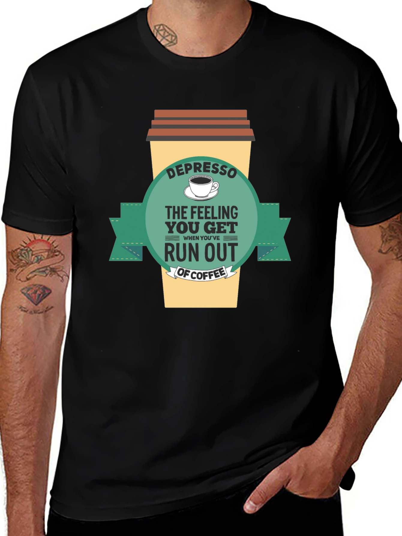 Variant 11 of Depresso Coffee T-Shirt - Funny Caffeine Tee