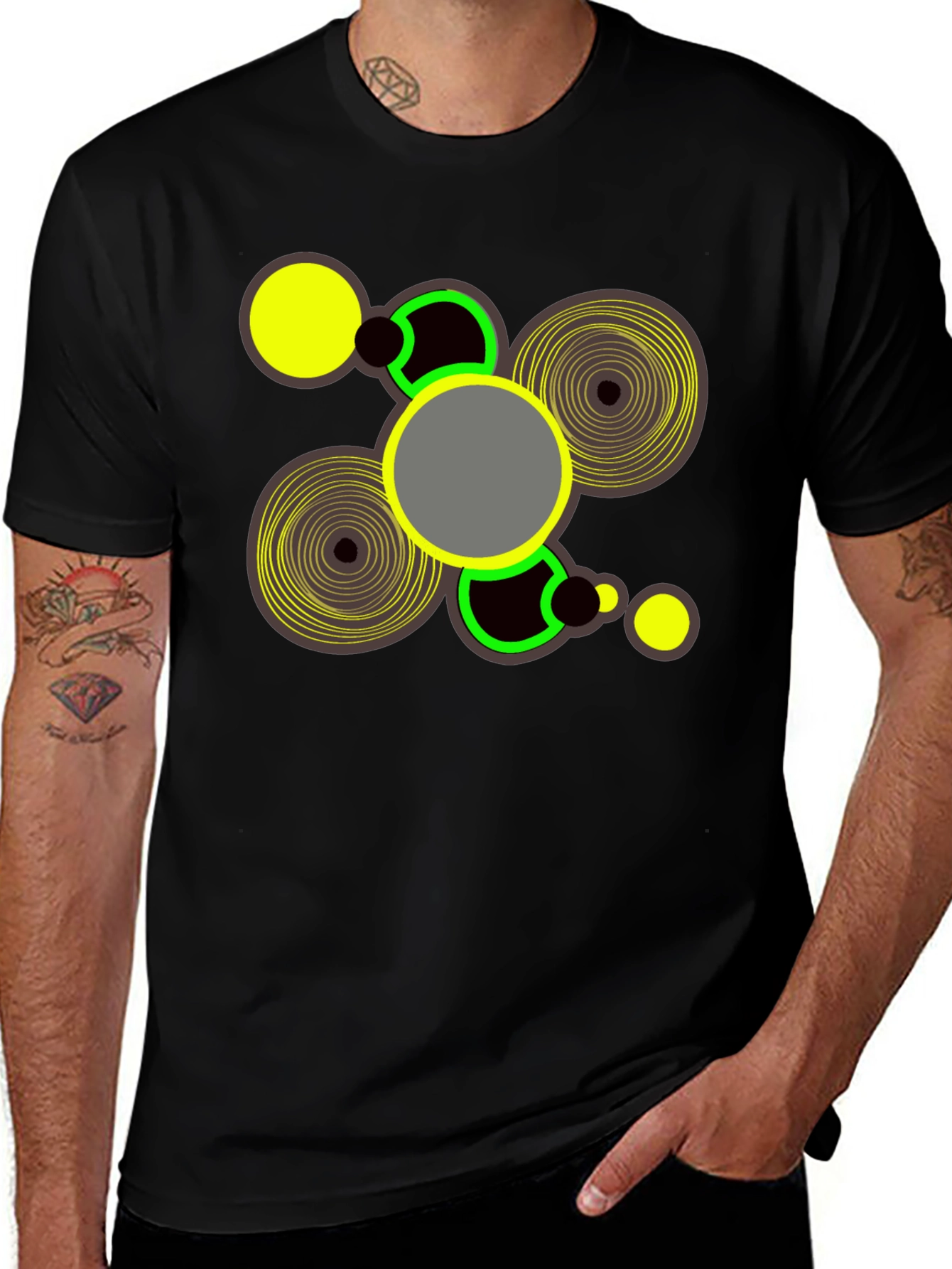 Variant 3 of Abstract Graphic Print Black T-Shirt
