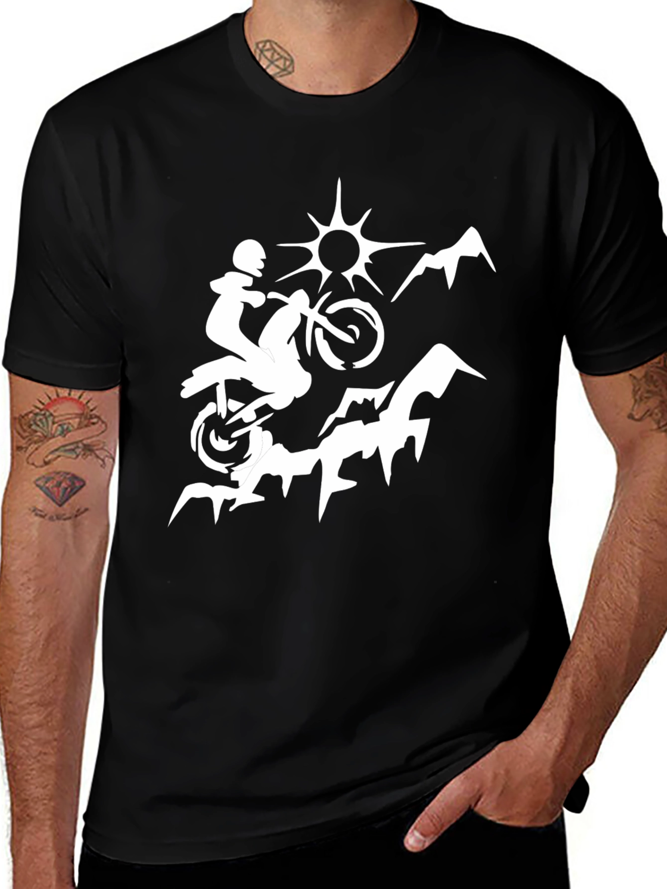 Variant 4 of Mountain Biker Graphic Tee - Black