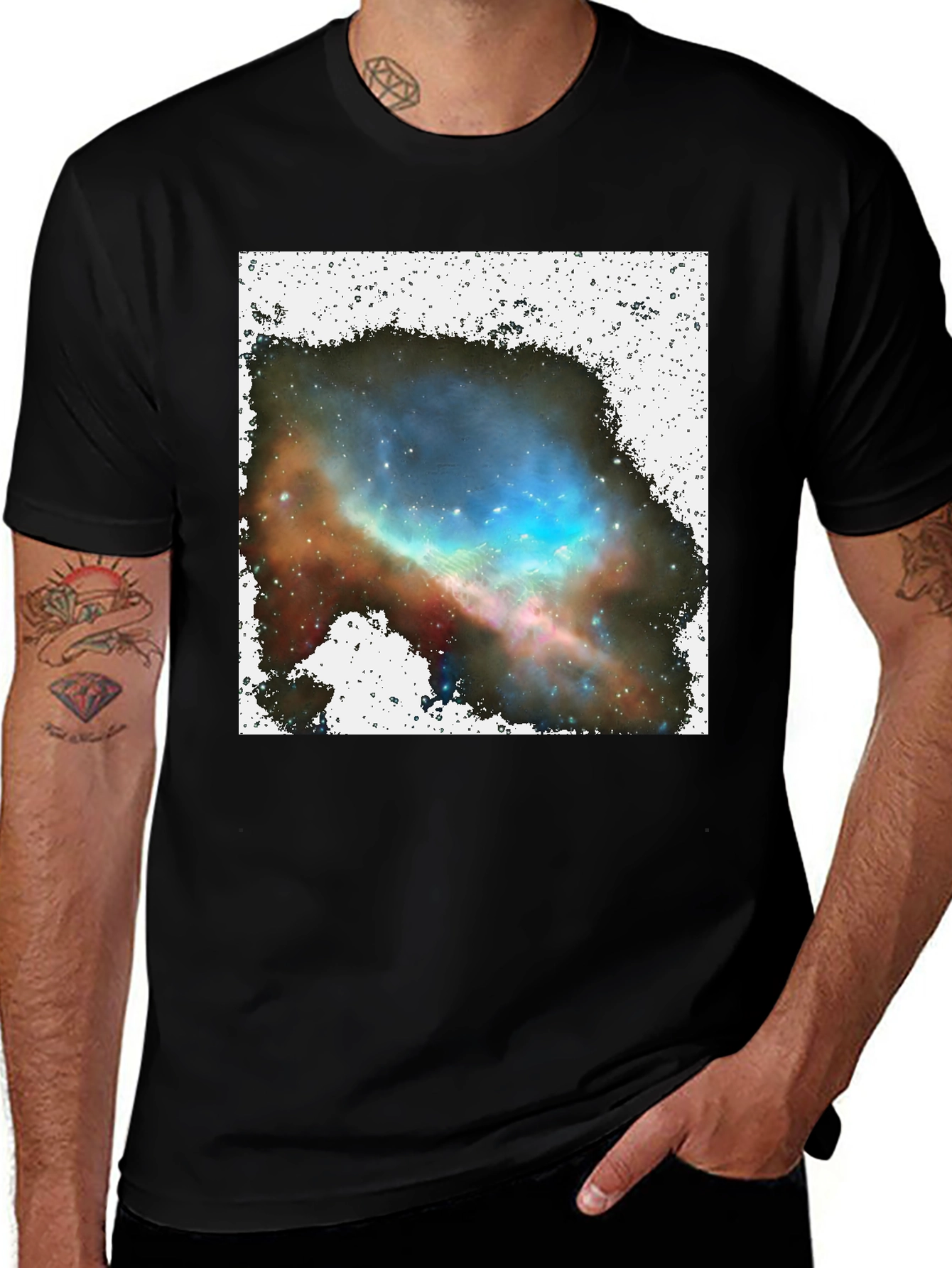 Variant 8 of Nebula Print Black T-Shirt